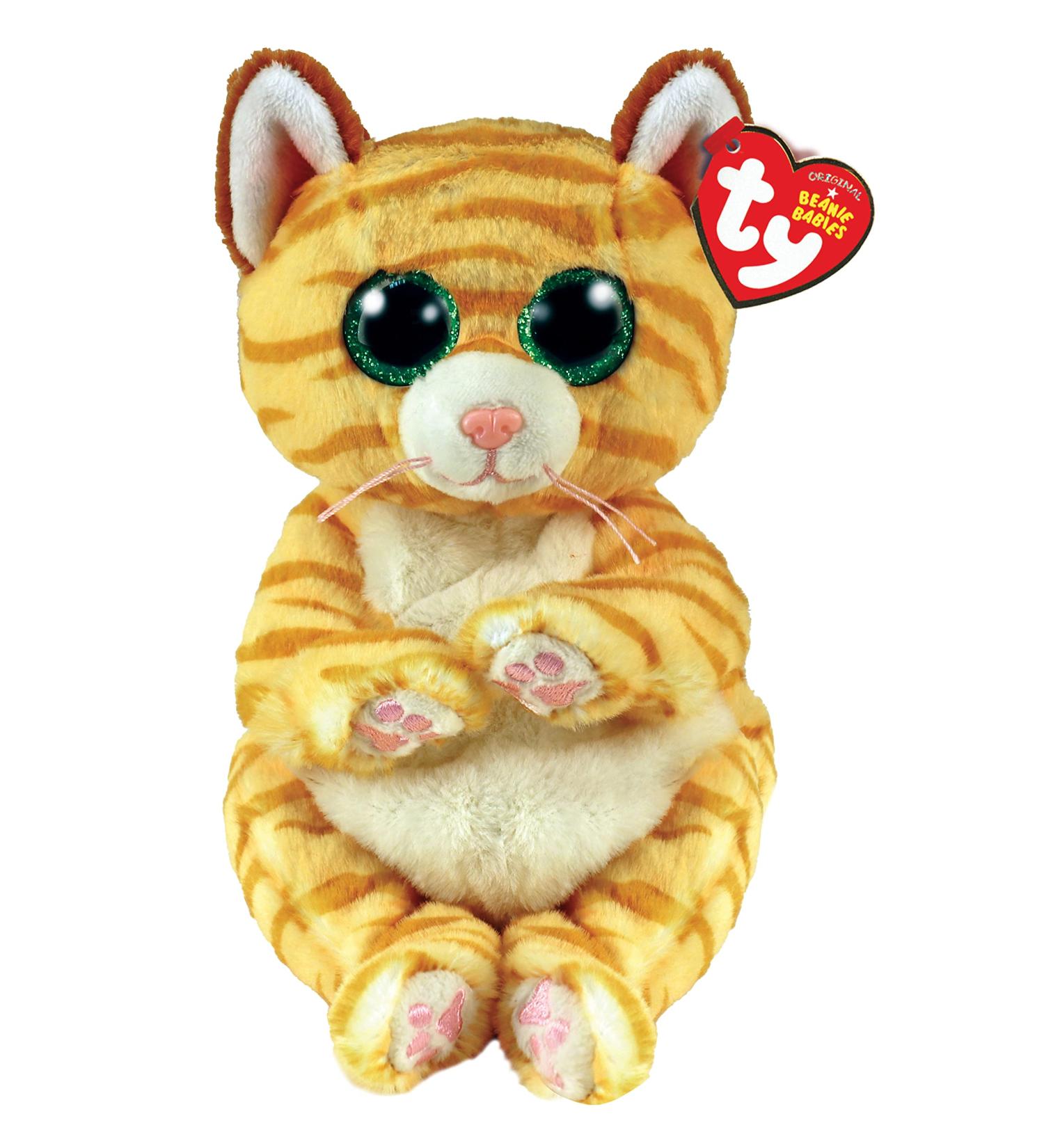 TY Toys Beanie Baby Stripey Cat Mango - 15 CM Brown (2009304) Mango Gold Striped Cat