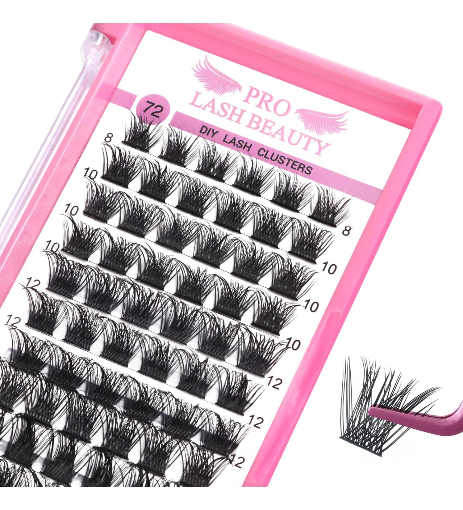 Lash Clusters 72 Pcs Individual Lashes DIY Extension Volume Look 12mm - Super Thin Band, Comfortable | Shop Now! - Buy Online on SooperMarket.com