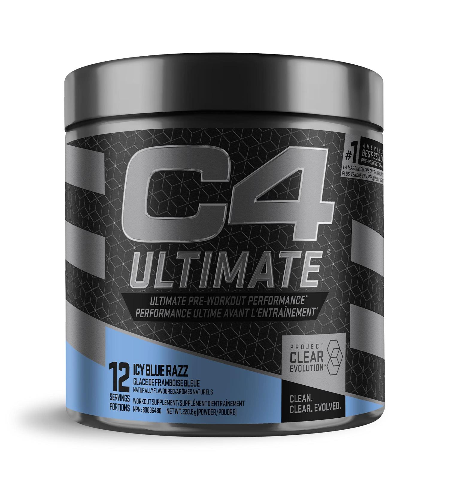 Cellucor C4 Ultimate Pre Workout Powder - Sugar Free Preworkout Energy with 300mg Caffeine and Creatine for Men & Women - Icy Blue Razz 12 Servings Icy Blue Razz 12 Servings (Pack of 1) - Buy Online on SooperMarket.com