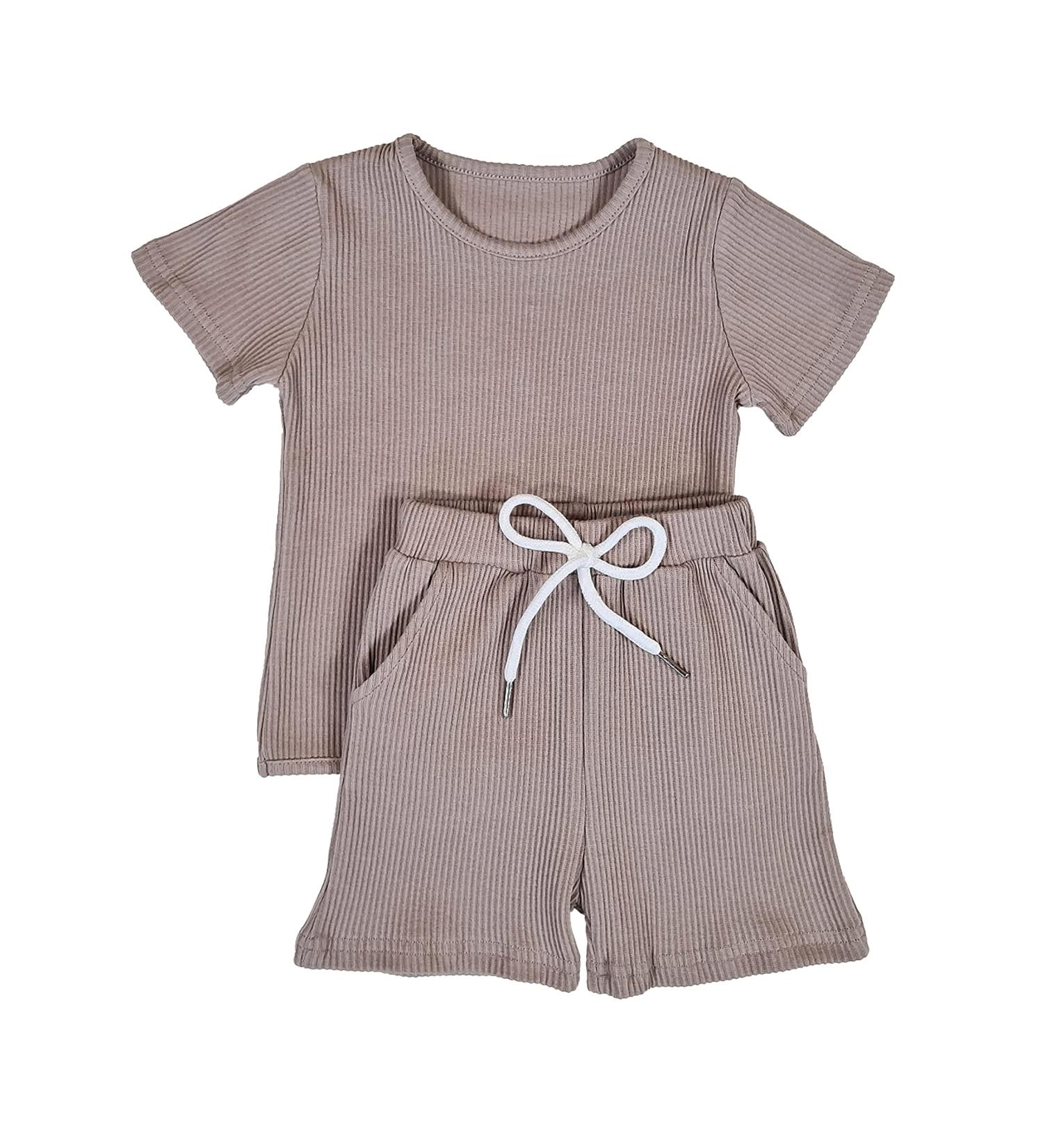 DreamBuy Ribbed Pyjama 1-2 Years Taupe | Unisex Baby & Kids Loungewear | Men's and Women's Tracksuit - Buy Online on SooperMarket.com