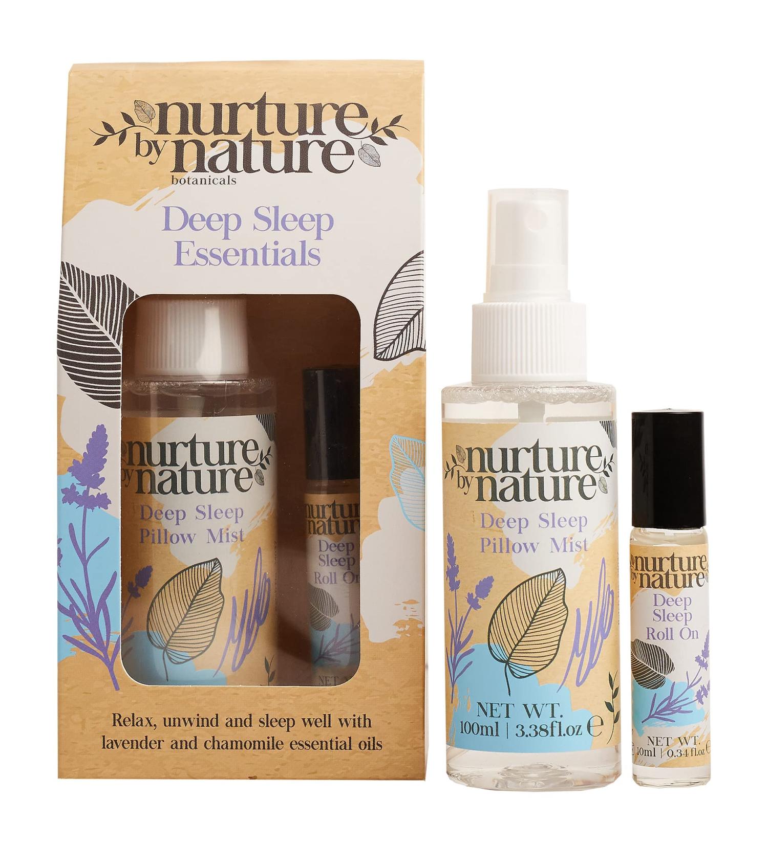 Nurture by Nature Lavender Pillow Mist & Calm Roll On Gift Set - 3.38 fl oz | Aromatherapy for Women | Relaxing Room Spray for Sleep and Stress Relief - Buy Online on SooperMarket.com
