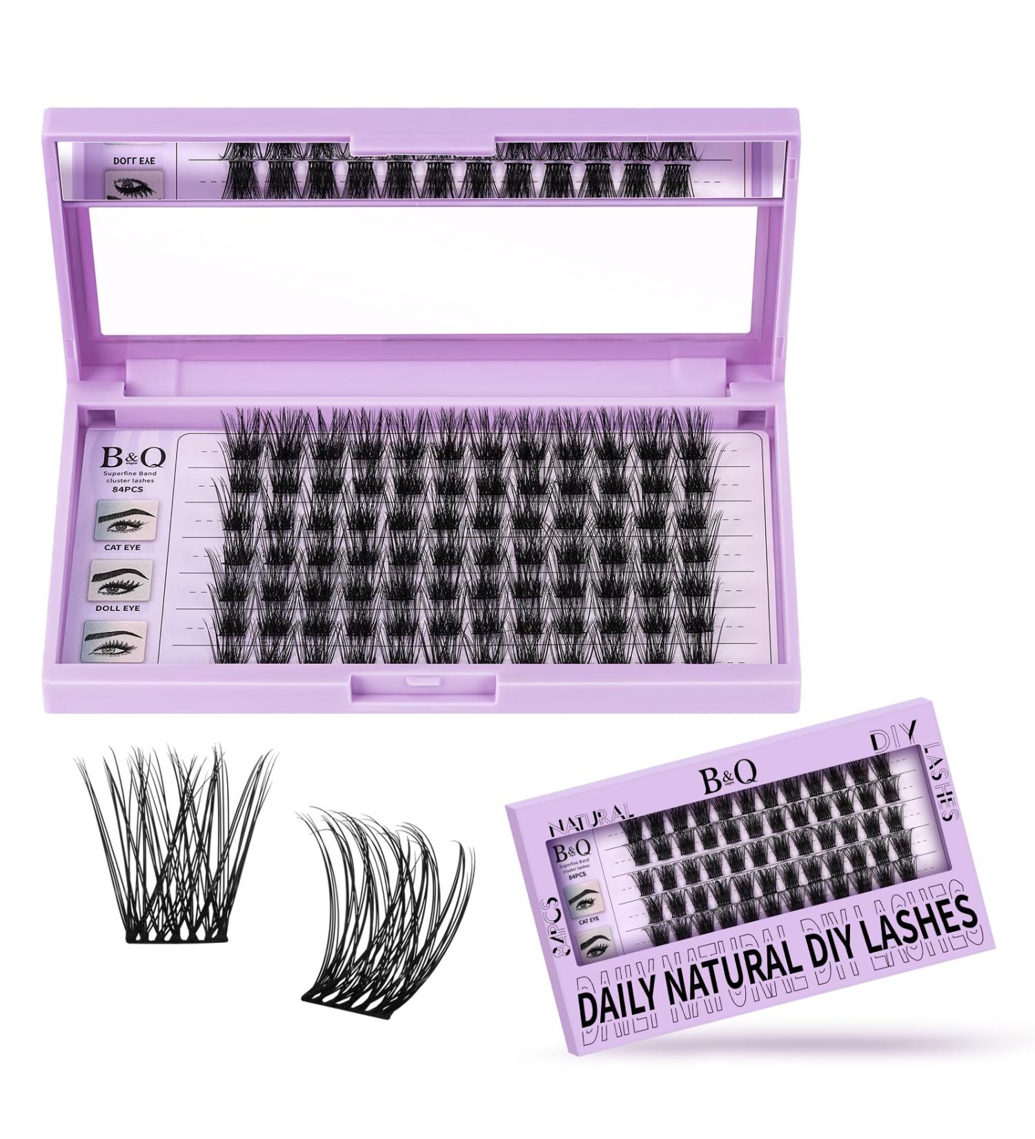 Eyelash Extensions - 84 PCs Z08 B&C Individual DIY Lash Clusters for Beginners - Reusable Eyelash Bush for Home Use (D-14mm) - Buy Online on SooperMarket.com