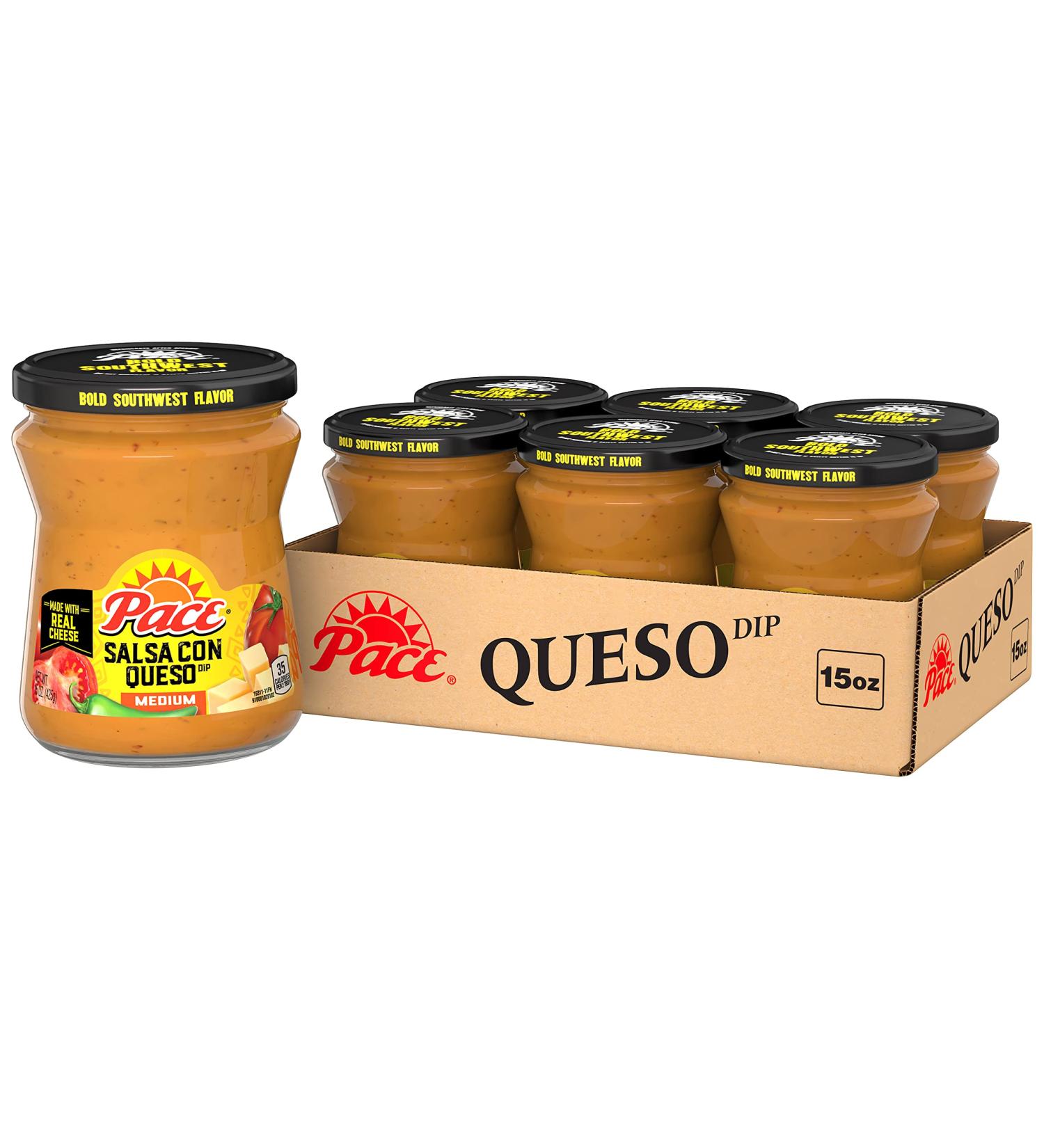 Delicious Pace Salsa Con Queso Cheese Dip - Perfect for Nachos - 15oz Jar (Pack of 6) - Buy Online on SooperMarket.com