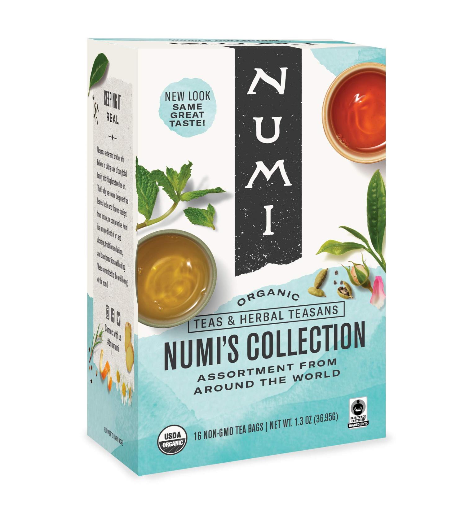 Numi Organic Tea Variety Pack - 16 Count Box of Black, Green, White, Pu-erh, Mate, Chai, Rooibos & Herbal Teas - Buy Online on SooperMarket.com