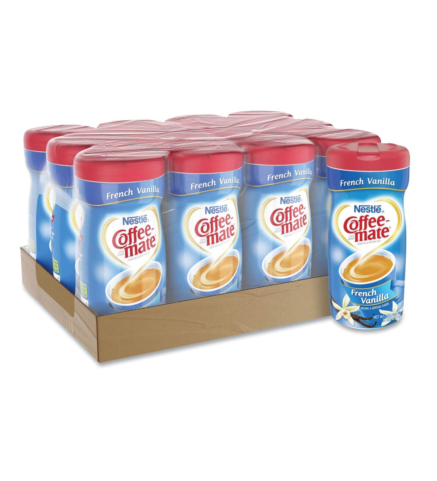 Coffee-Mate French Vanilla Powdered Creamer 15 Oz Canister 12/Carton - Non-Dairy | 35775Ct - Buy Online on SooperMarket.com