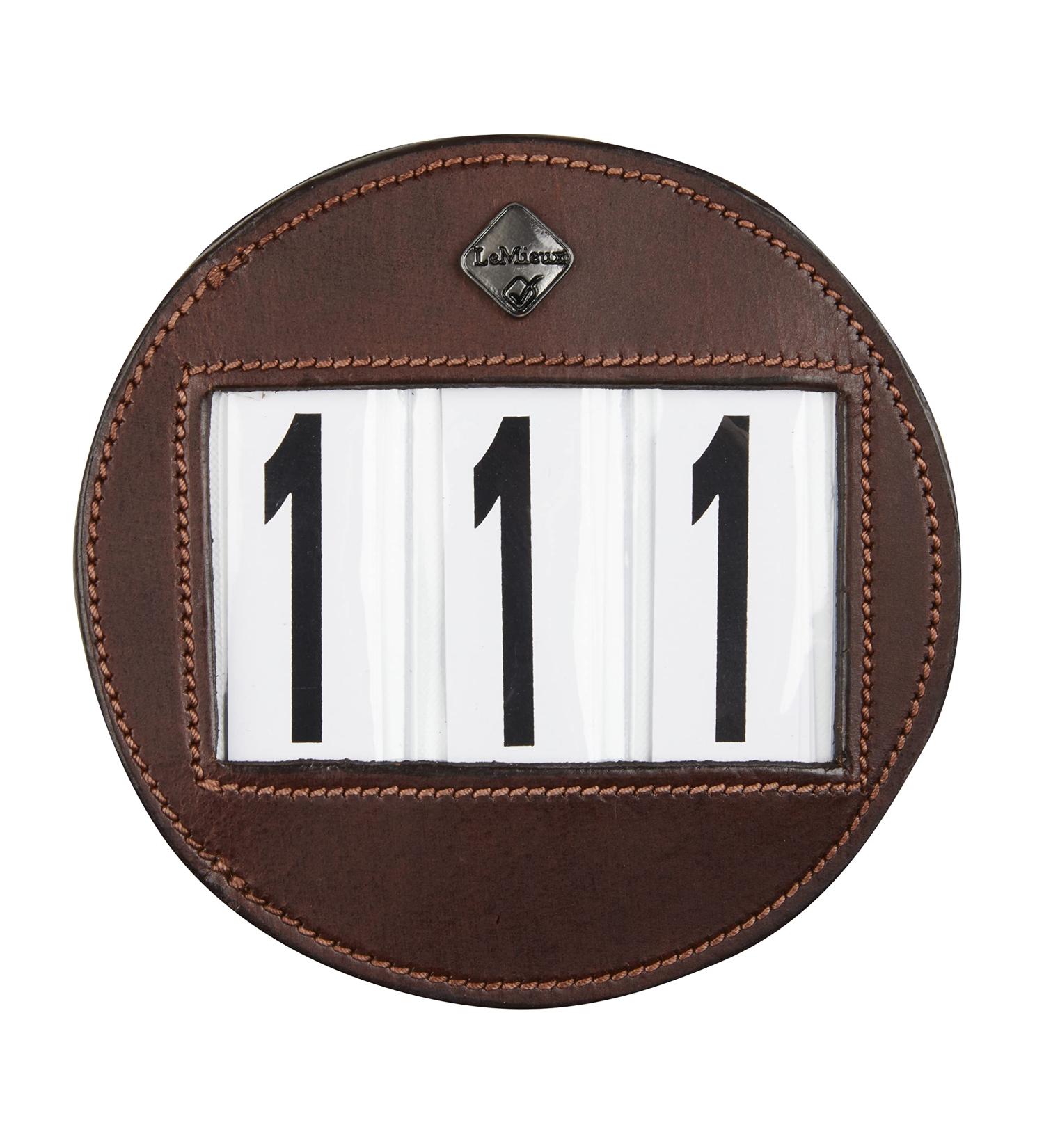 LeMieux Bridle Number Holder in Brown - Durable Leather Material - Attaches Easily with a Strong Fixing Pin - One Size
