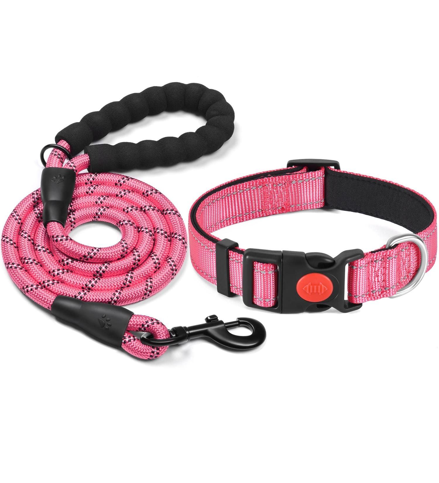 Haapaw Reflective Dog Collar - Soft Neoprene Padded Breathable Nylon for Small & Medium Dogs - S (1 Pack) - Pink - Buy Online on SooperMarket.com