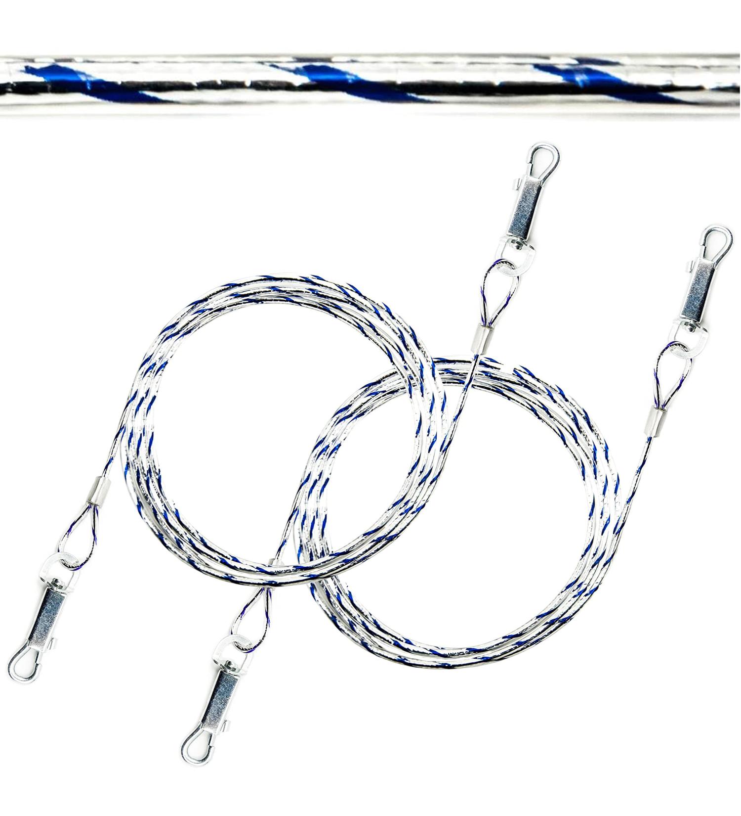 2 X 1.5m(5ft) Dog Chains for Outside Tie Out Cable for Dogs REFLECTIVE Steel Spiral Heavy Duty Ground Spike Stake (40cm) Dog Tether Dog Camping Accessories Dog Stake (Cable Only 2 X 1.5m (Blue)) - Buy Online on SooperMarket.com