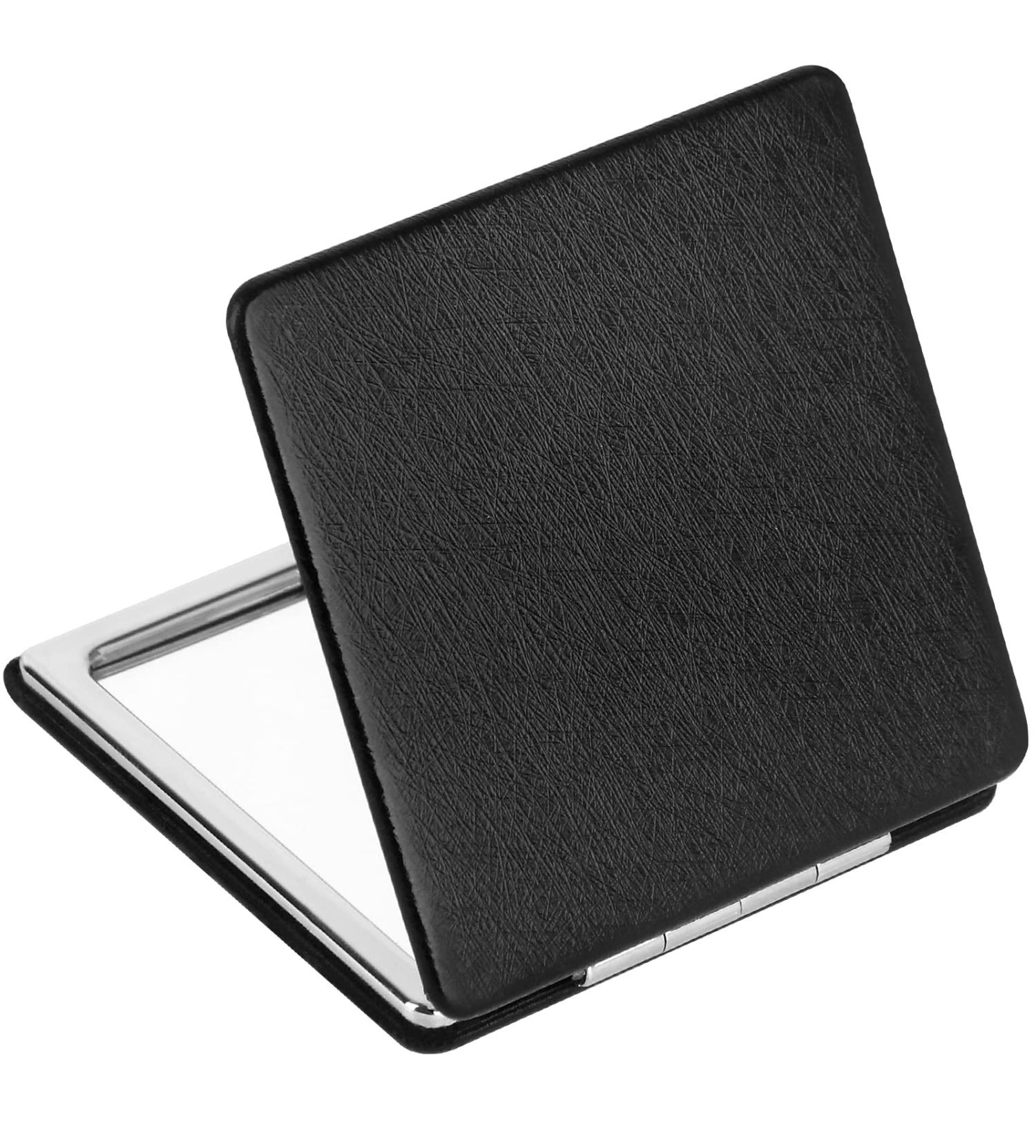 YTZJ Direct Premium Compact Makeup Mirror for Men Women and Girls Black Portable Travel Vanity Mirrors for Pocket Wallet Purse Handbag Foldable 2-Sided Magnifying Cosmetic Mirror - Buy Online on SooperMarket.com