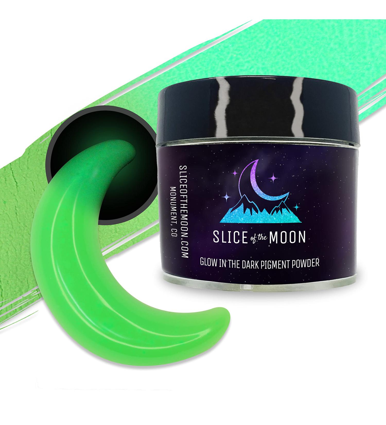 Slice of the Moon Green Glow-in-The-Dark Luminescent Pigment Powder - 1oz Jar for Cosmetics, Epoxy Resin, Art Projects & Crafts - Buy Online on SooperMarket.com