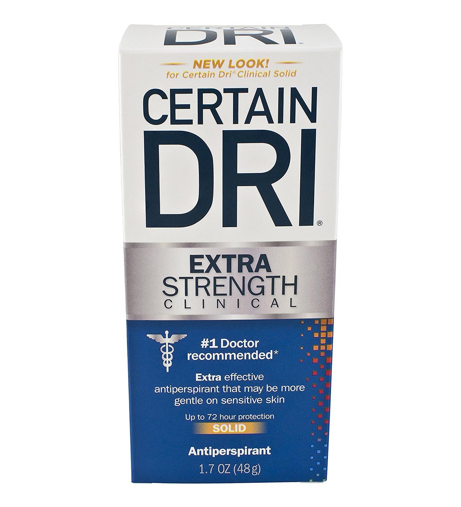Certain Dri Antiperspirant Solid for Excessive Perspiration-1.7 Oz (Pack of 3)