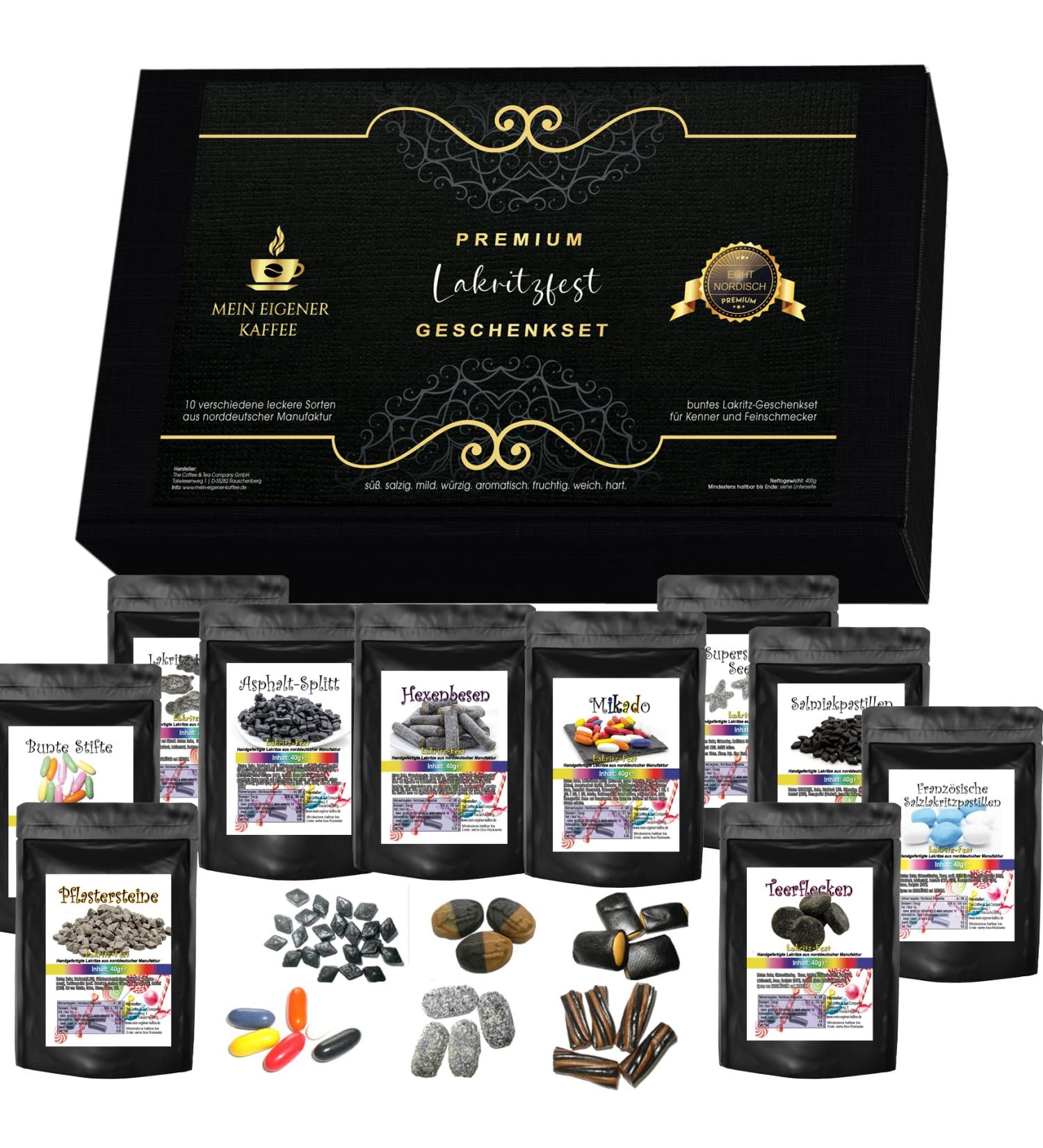 C&T Lakritz Gift Set | 10 Delicious North German Licorice Varieties | Perfect Gift Box for Licorice Lovers - Buy Online on SooperMarket.com