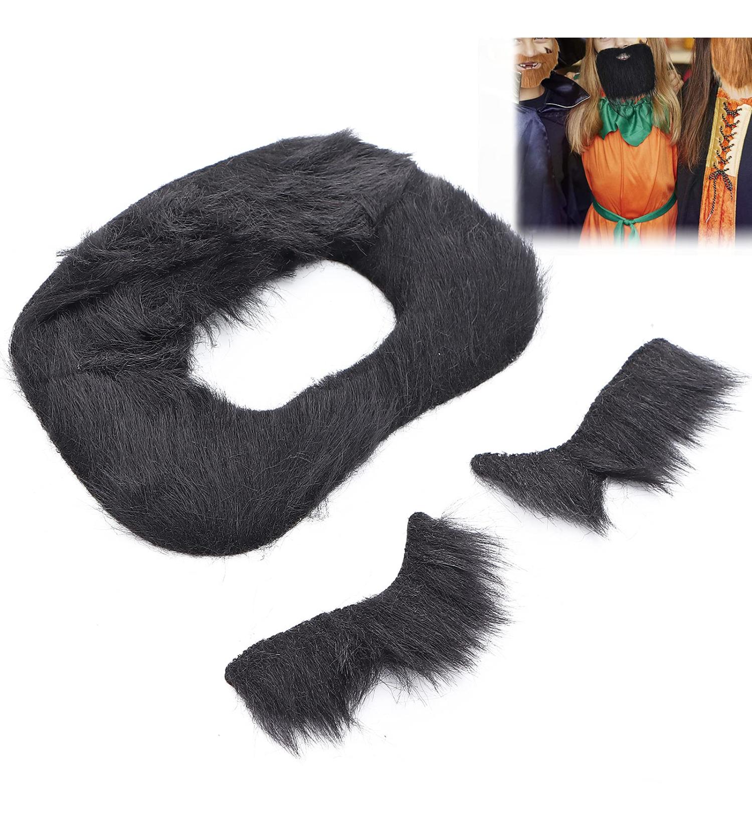 Fake Mustache and Fake Eyebrows Kit Self Adhesive Beard Eyebrow Stickers Fancy Costume Fake Beard for Masquerad Costume Party - Buy Online on SooperMarket.com