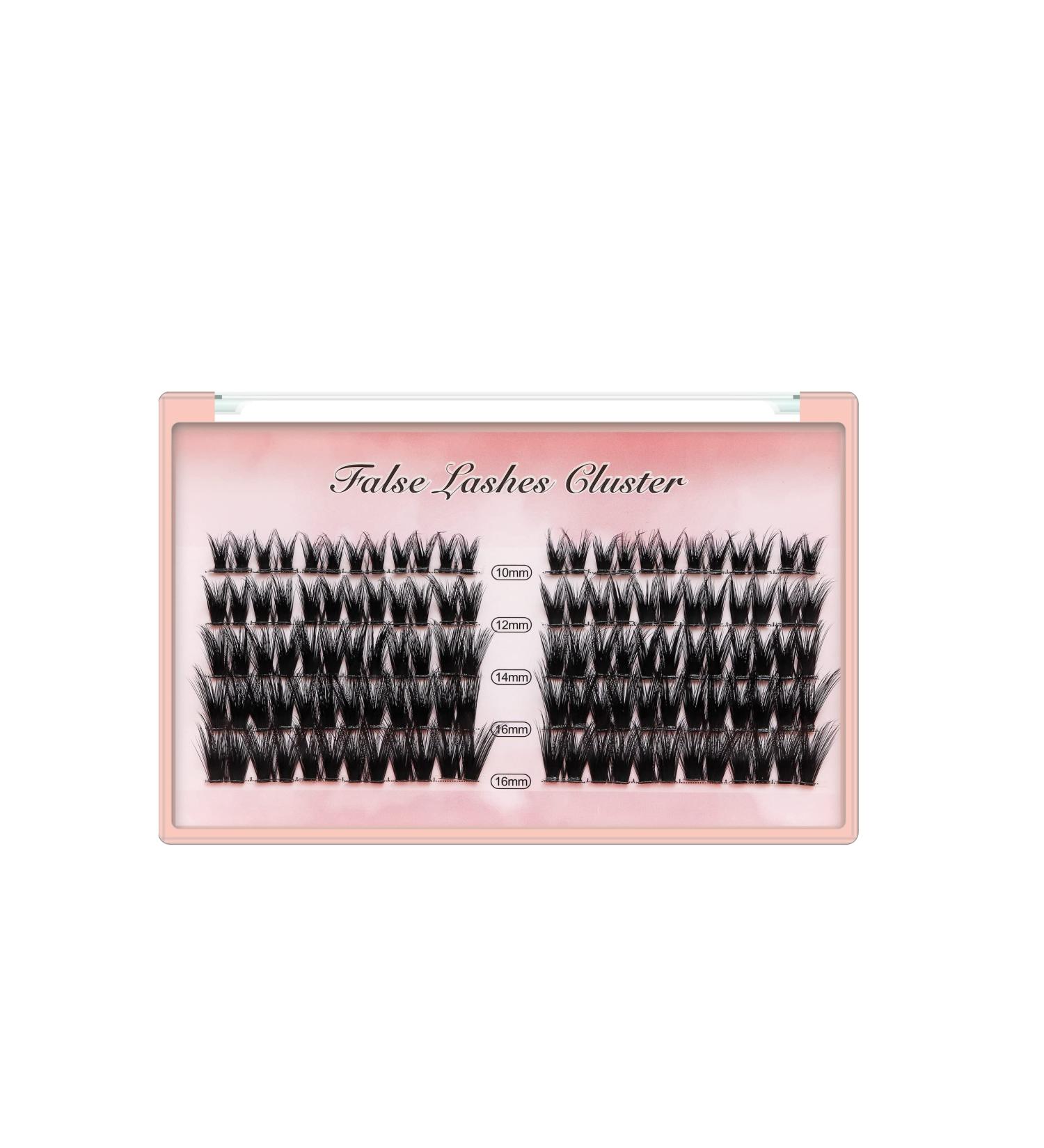Natural Long Individual False Eyelashes Set | 10-16mm Volume Cluster Lashes for Dramatic Looks | Soft Wide Stem DIY Eyelash Extensions - Buy Online on SooperMarket.com