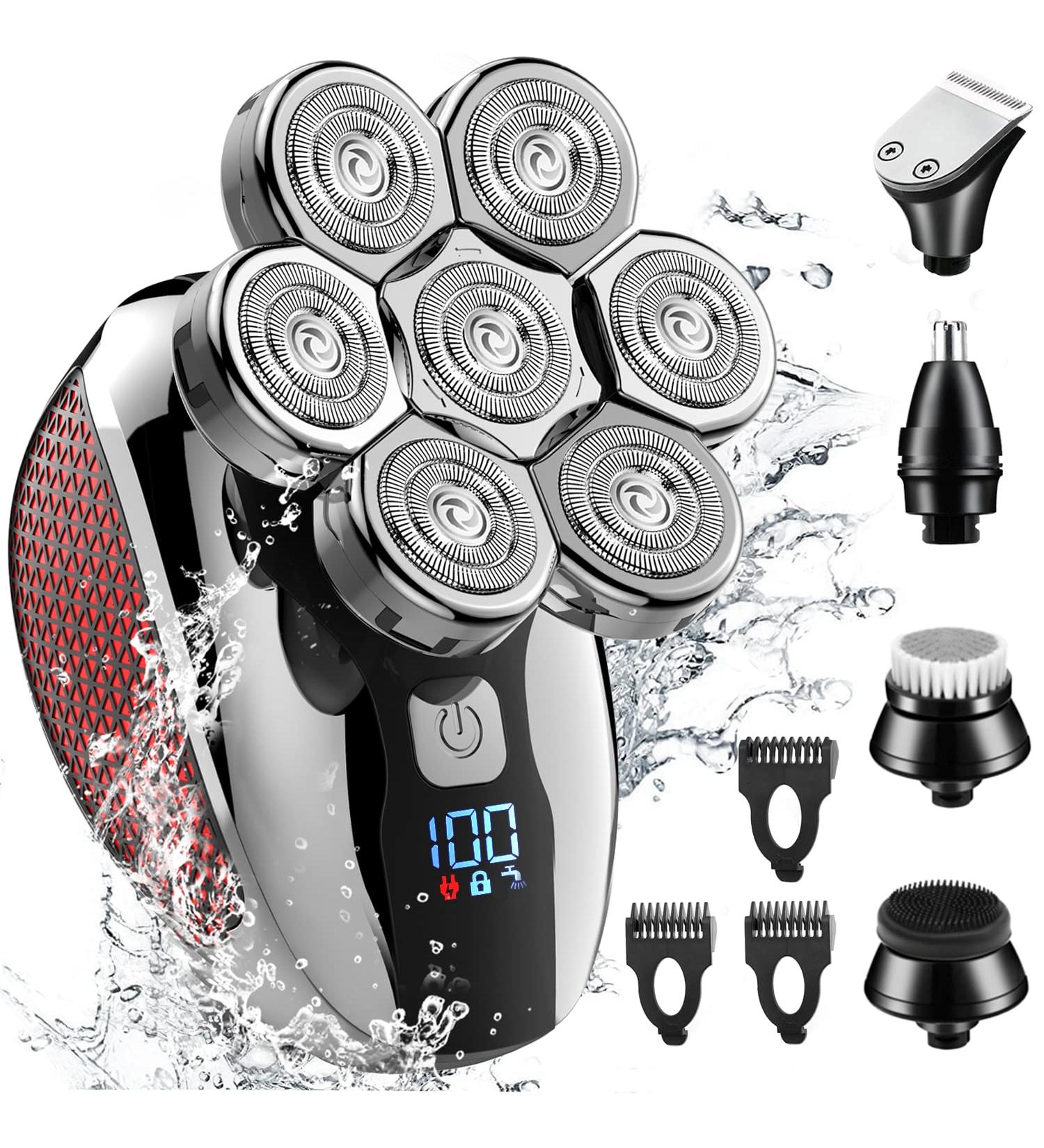 Homsor 7D Waterproof Head Shaver for Bald Men | Electric Shaver with Trimmer | Men's Grooming Kit - Buy Online on SooperMarket.com