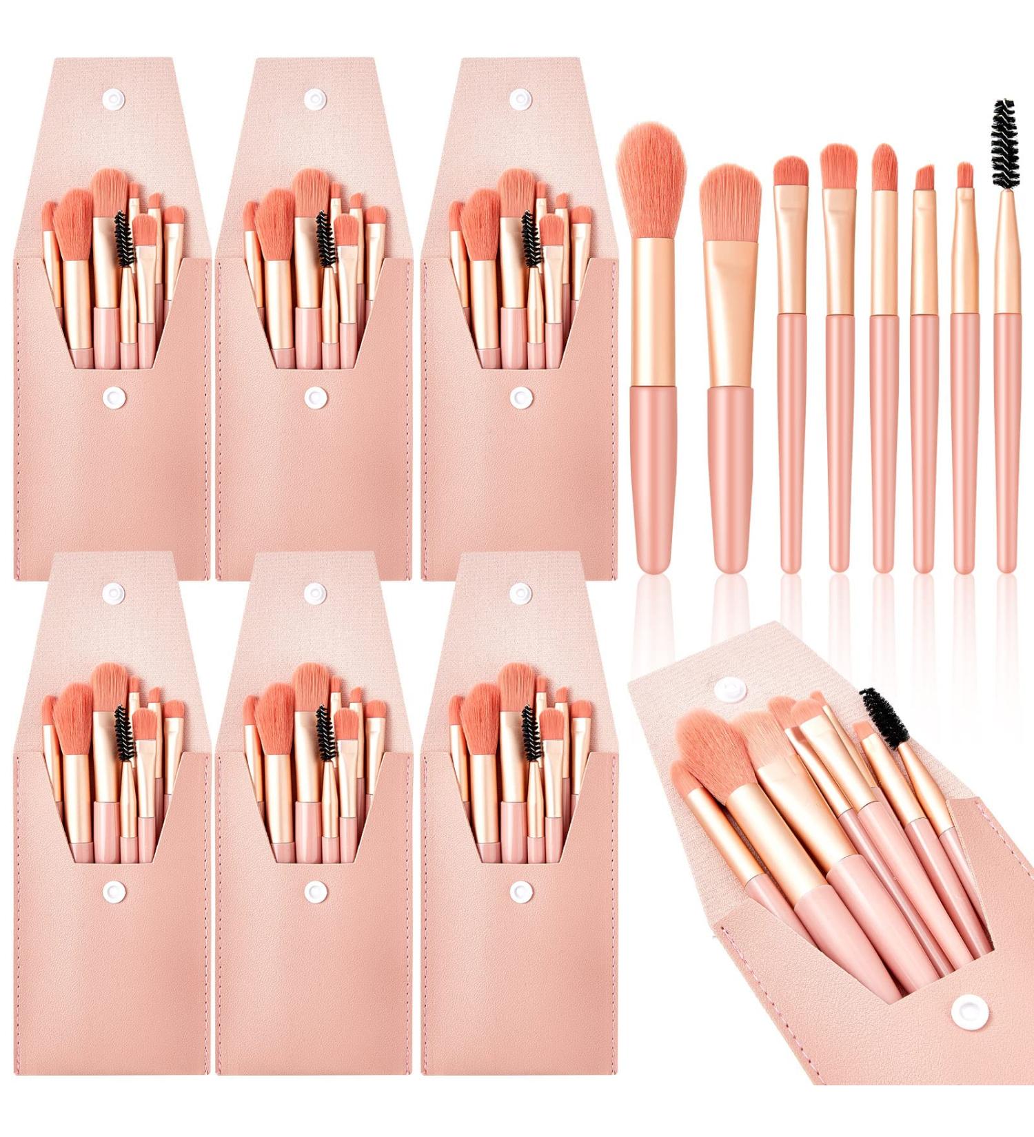 Shop Gerrii 6 Sets Travel Makeup Brush Set - Perfect Bridesmaid Gift | Synthetic Fiber Brushes for Weddings & Events - Coral Orange - Buy Online on SooperMarket.com