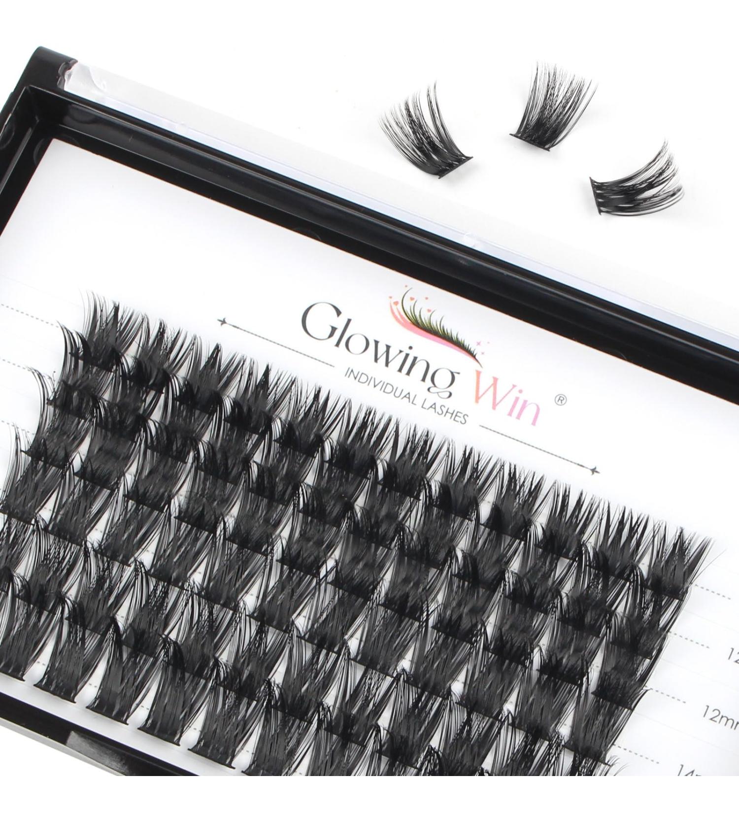 Glowing Win Single Eyelash Extensions - 72 PCs DIY Volume Cluster Lashes (10-16mm) - Natural Wispy Individual False Eyelashes - Buy Online on SooperMarket.com