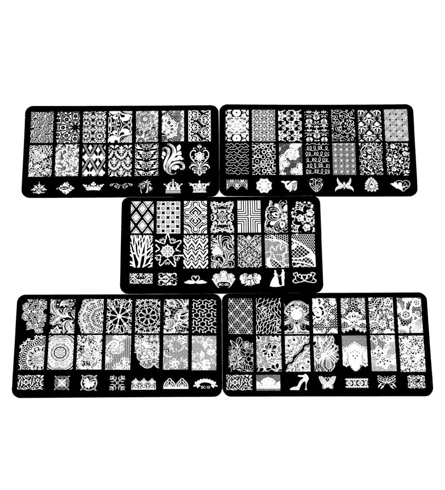 Beauty7 nail art template 5 leaves stainless steel pressure plate metal plates stamp flat stamp stamps nail art cover nail art diy accessories