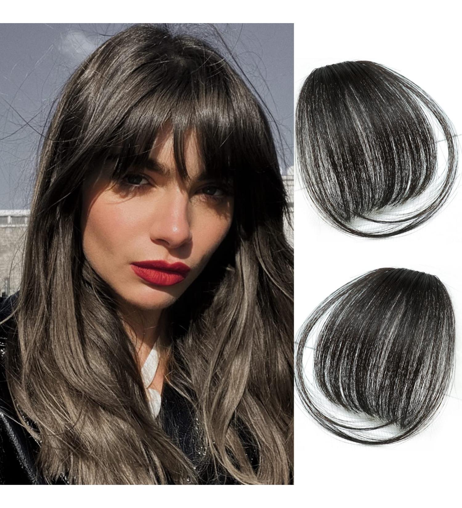 2PCS Curved Wispy Bangs Hair Clip Extensions - Natural Black - Buy Online on SooperMarket.com