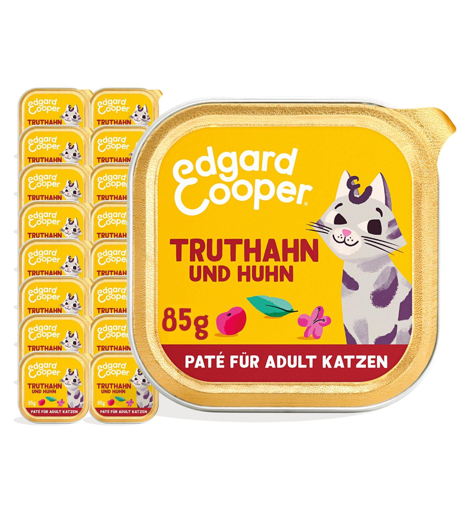 Edgard & Cooper Grain-Free Wet Cat Food - Turkey & Chicken Pat (16 x 85g) for Sterilized & Active Adults - Natural & Tasty Balanced Nutrition - Buy Online on SooperMarket.com