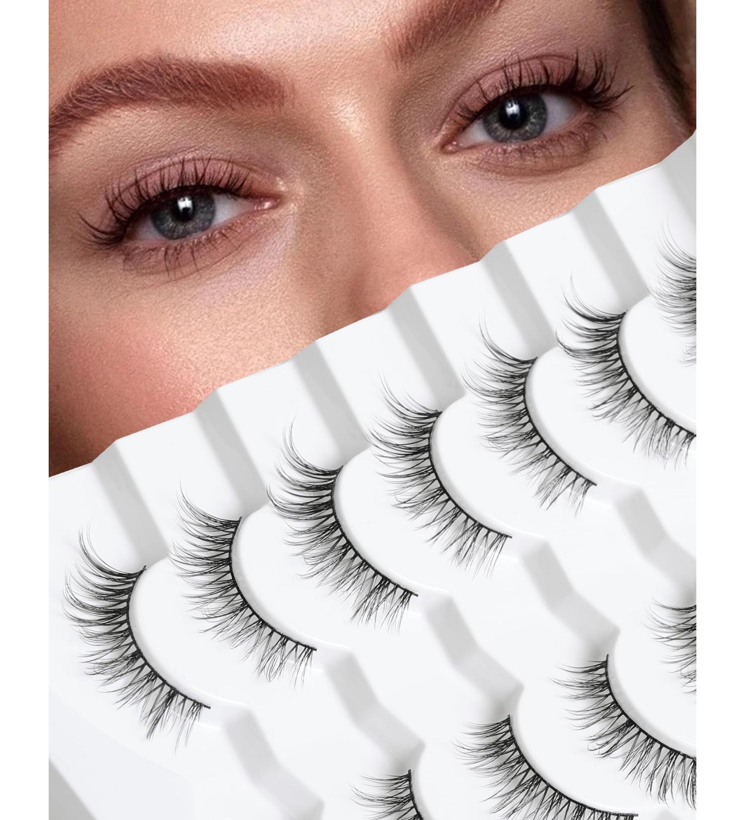 3D Mink Natural Fluffy False Lashes - 12mm C Curl Lightweight Look (7 Pairs) - Buy Online on SooperMarket.com