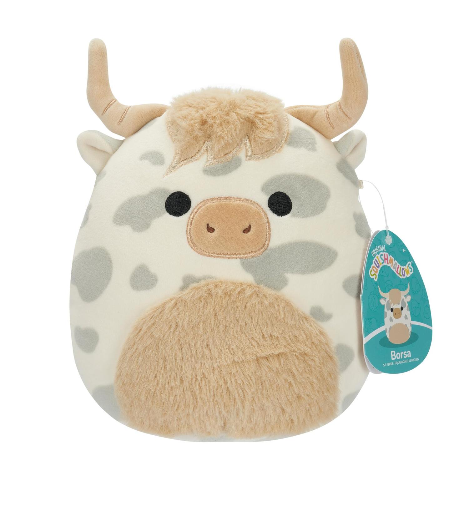 Squishmallows 7.5-Inch Borsa the Grey Spotted Highland Cow Plush Toy - Small Ultrasoft Borsa - Buy Online on SooperMarket.com