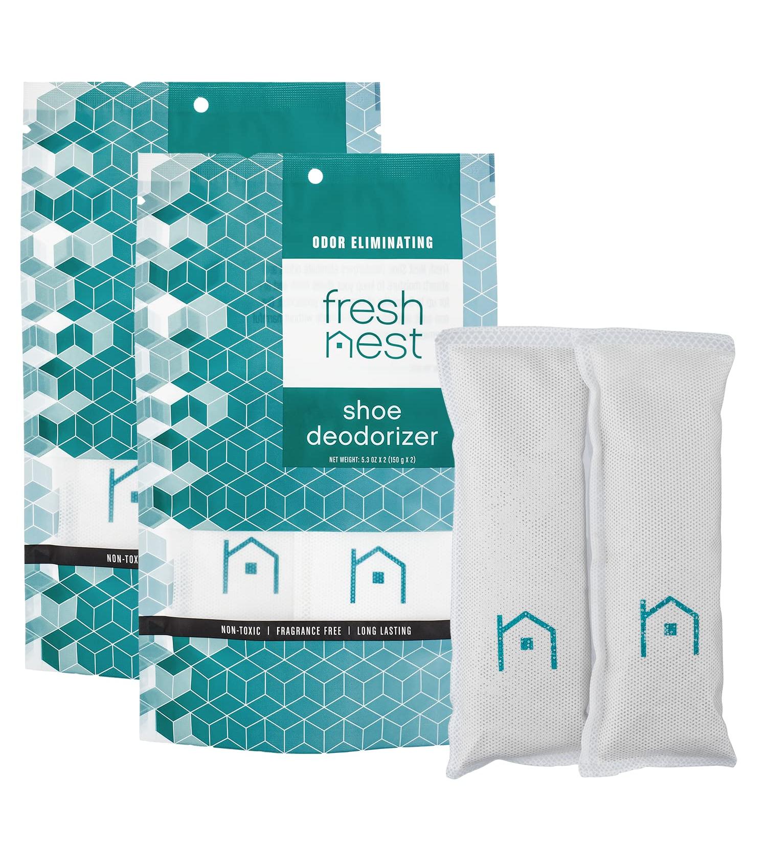 Fresh Nest Shoe Deodorizer (4-Pack) - Odor Eliminator for Sneakers, Gym Bags, Lockers - 4 Count Pack - Buy Online on SooperMarket.com