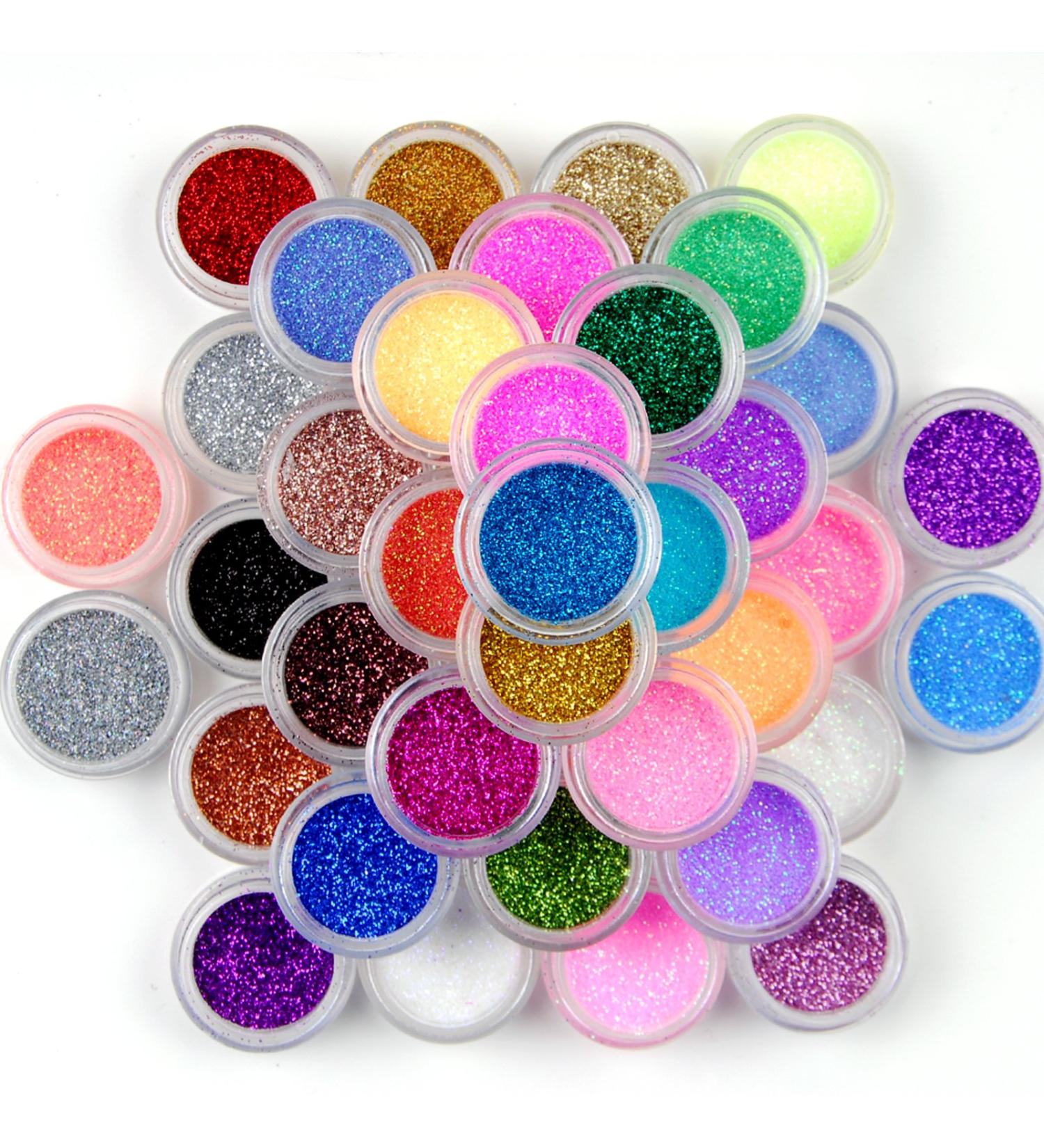 Surepromise 45 Colors Eyeshadow & Nail Art Glitter Powder Set - 45 Piece Mix Colors Pigment Collection - Buy Online on SooperMarket.com