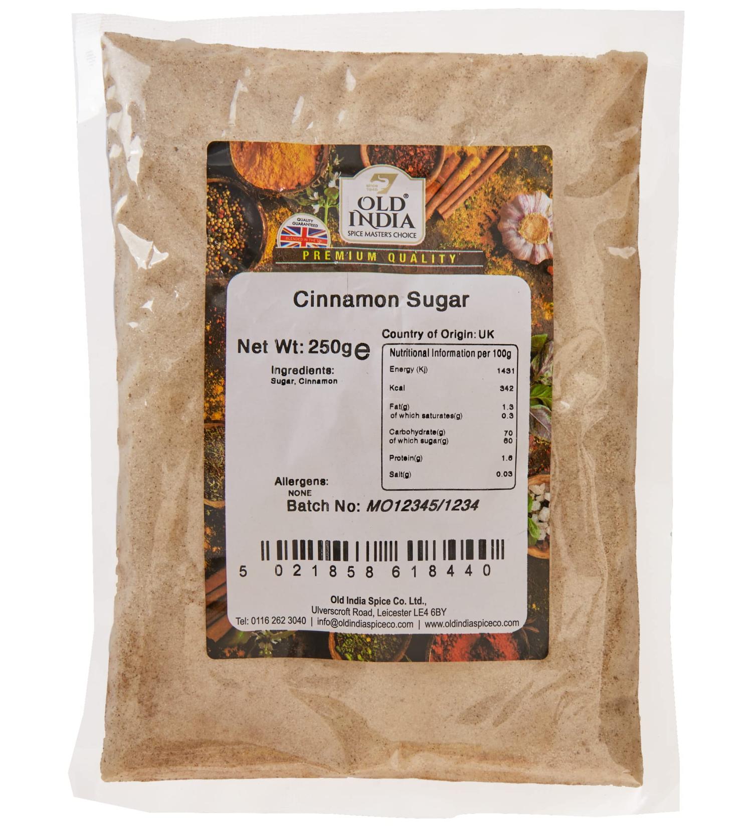 Old India Cinnamon Sugar - 250g: Premium Quality Sweet Spice Blend - Buy Online on SooperMarket.com