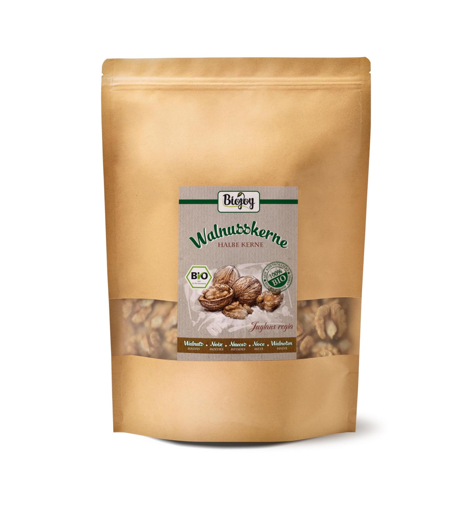 Buy Biojoy Organic Walnut Kernels - 1 kg | Shell-Free Juglans Regia - Premium Half Kernels for Healthy Snacking - Buy Online on SooperMarket.com
