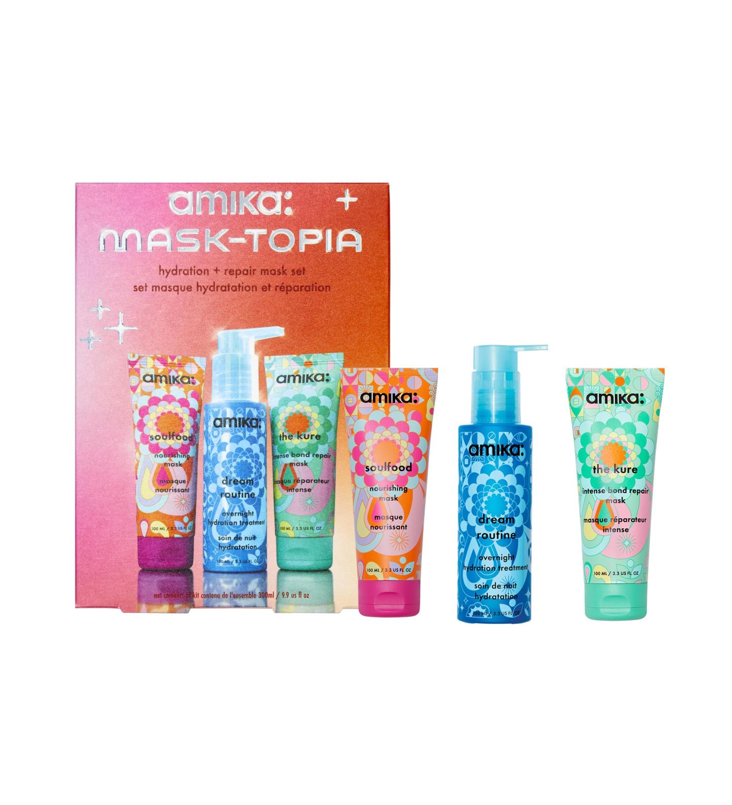 Amika Mask-Topia Hydration & Repair Hair Mask Set - International Shipping Available | Revitalize Your Hair Today - Buy Online on SooperMarket.com