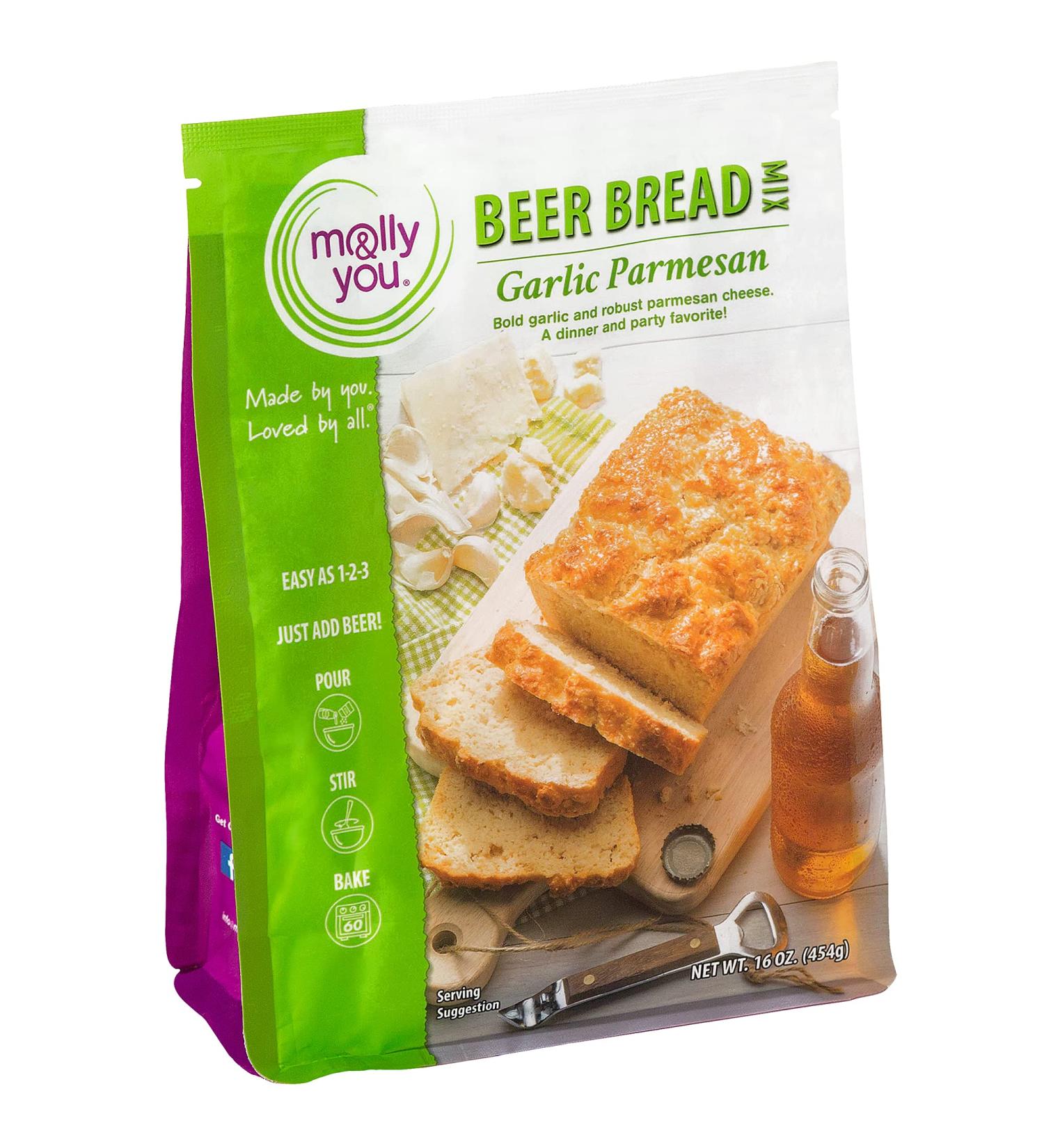 Molly & You Garlic Parmesan Beer Bread Mix - Gourmet Artisan Kit, No Machine Needed - Buy Online on SooperMarket.com