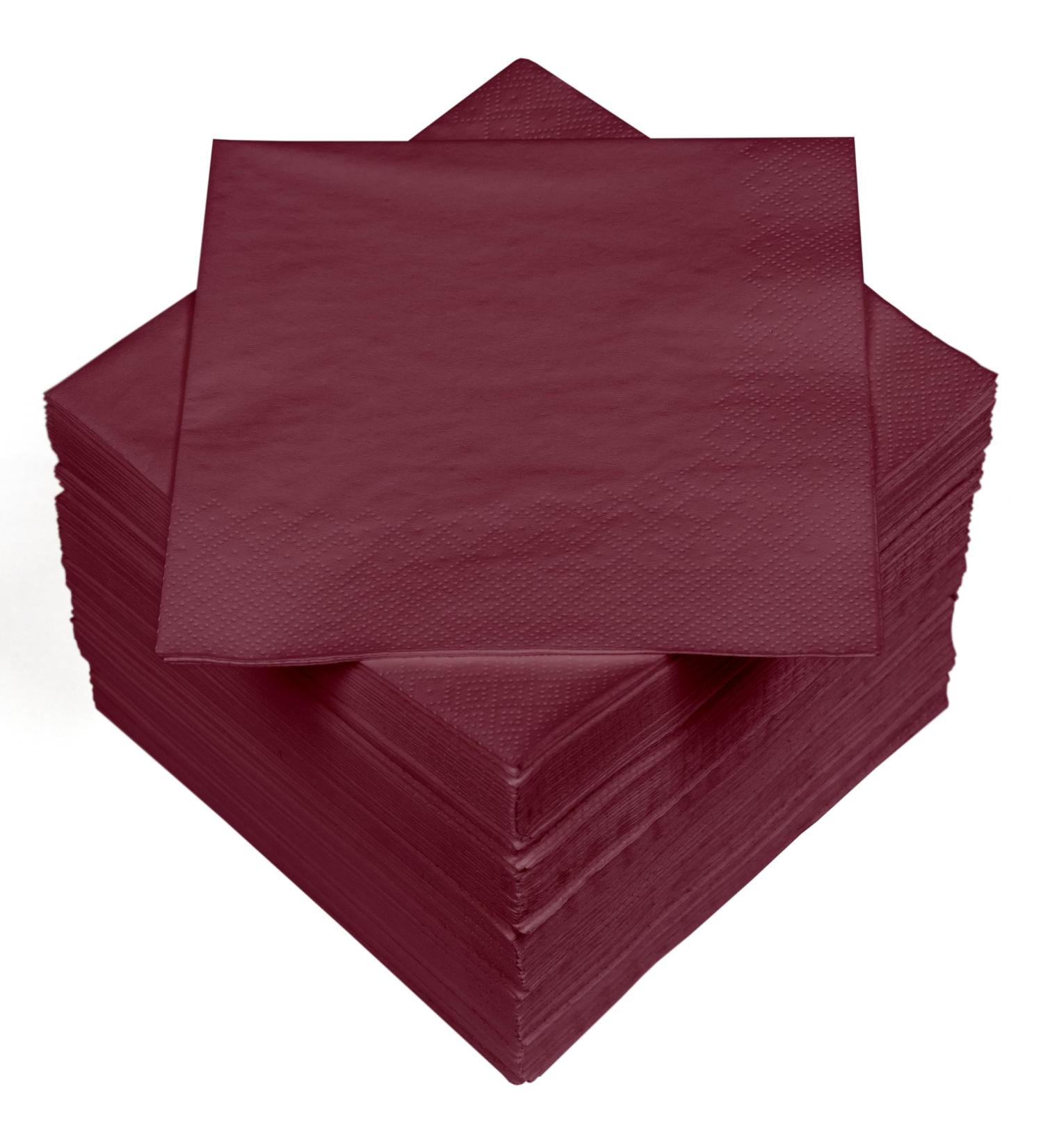 HEKU 100 Monochrome Napkins - 3-Layer 33x33cm | Highly Absorbent & Stylish Bordeaux | Uniform Quality for Events & Gastronomy | Practical 5-Pack - Buy Online on SooperMarket.com