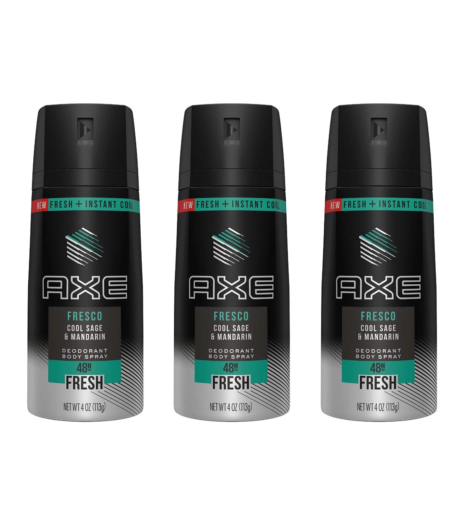 Axe Fresco Deodorant Body Spray - Cool Sage & Mandarin - 4 OZ (113g) - Pack of 3 - Buy Online on SooperMarket.com