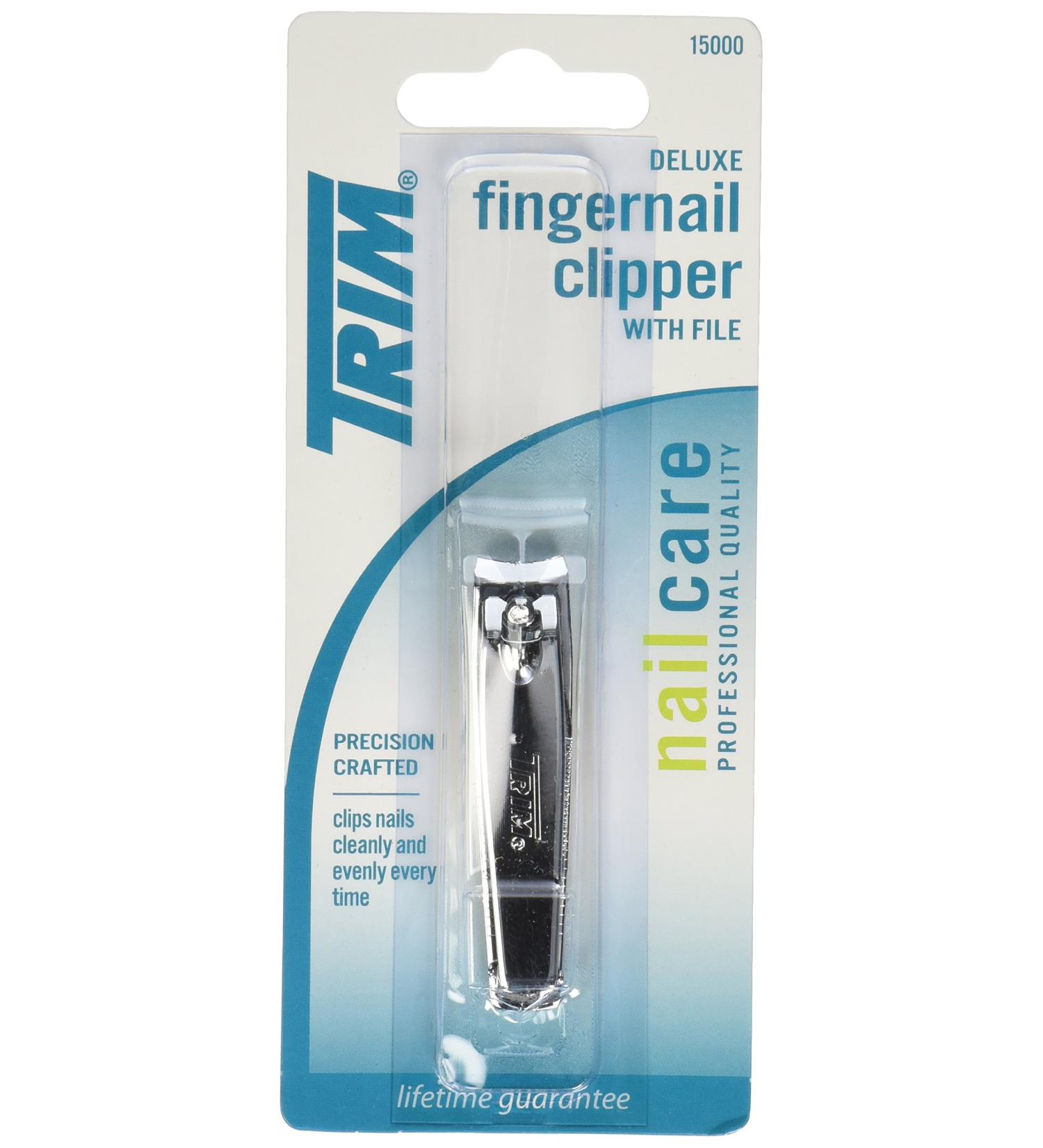 Trim Deluxe Fingernail Clippers with File - Sharp & Durable Steel Clippers for Precise Cuts - Buy Online on SooperMarket.com