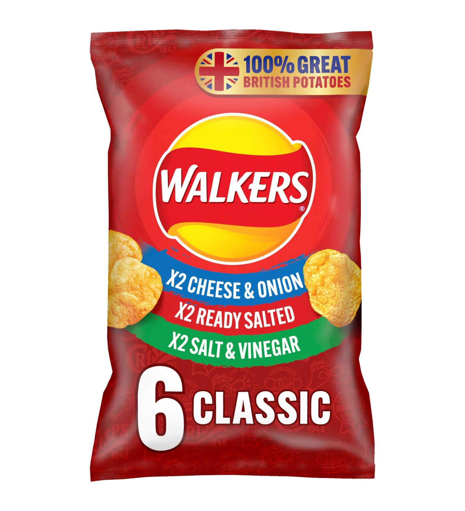 Walkers Classic Variety Crisps 6x25g - Buy Online on SooperMarket.com