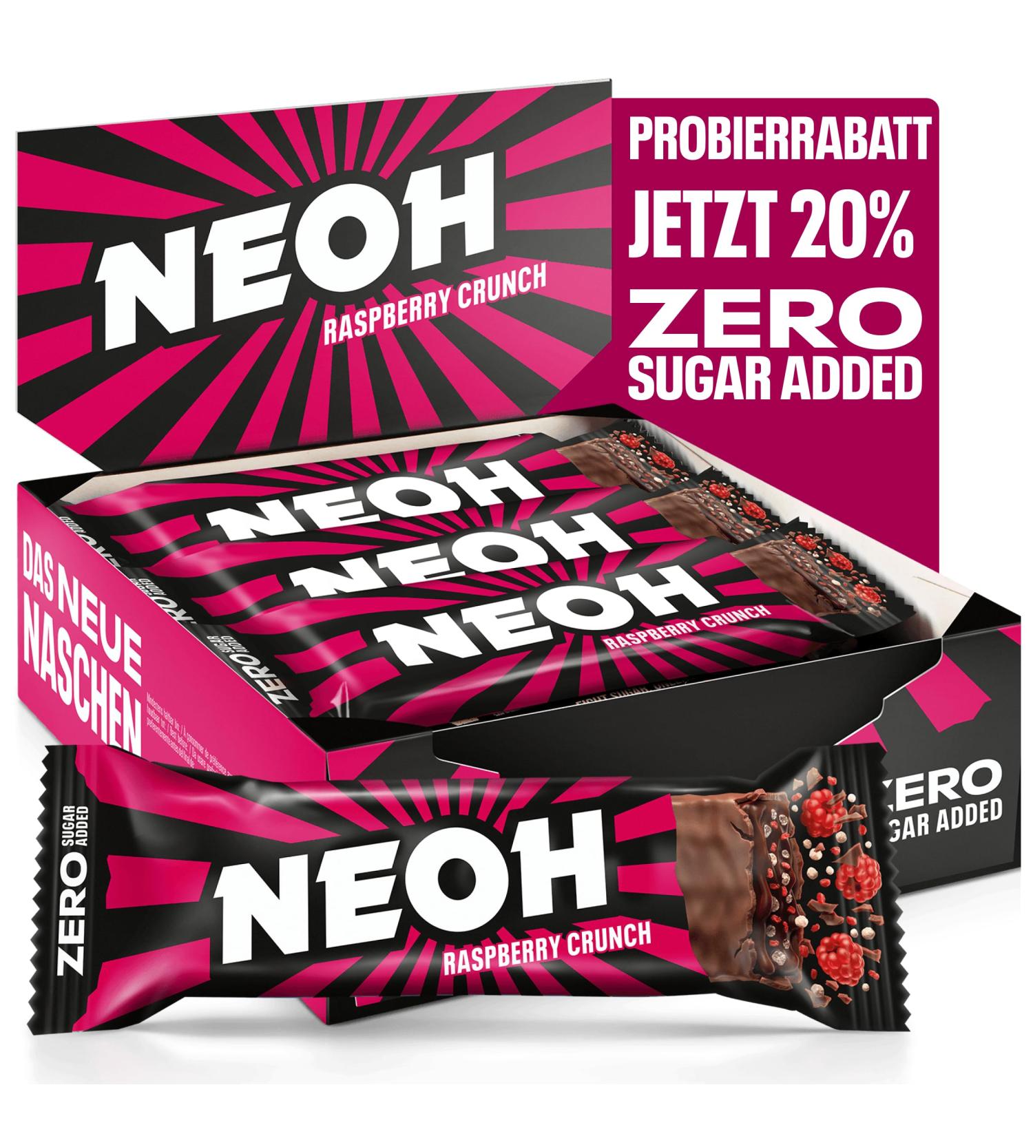 Buy Neoh Zero Sugar Raspberry Crunch Bar - Keto-Friendly Low Carb 114 Kcal 1g Sugar 6g Protein - 12 Pack | Healthy Alternative to Sweets - Buy Online on SooperMarket.com