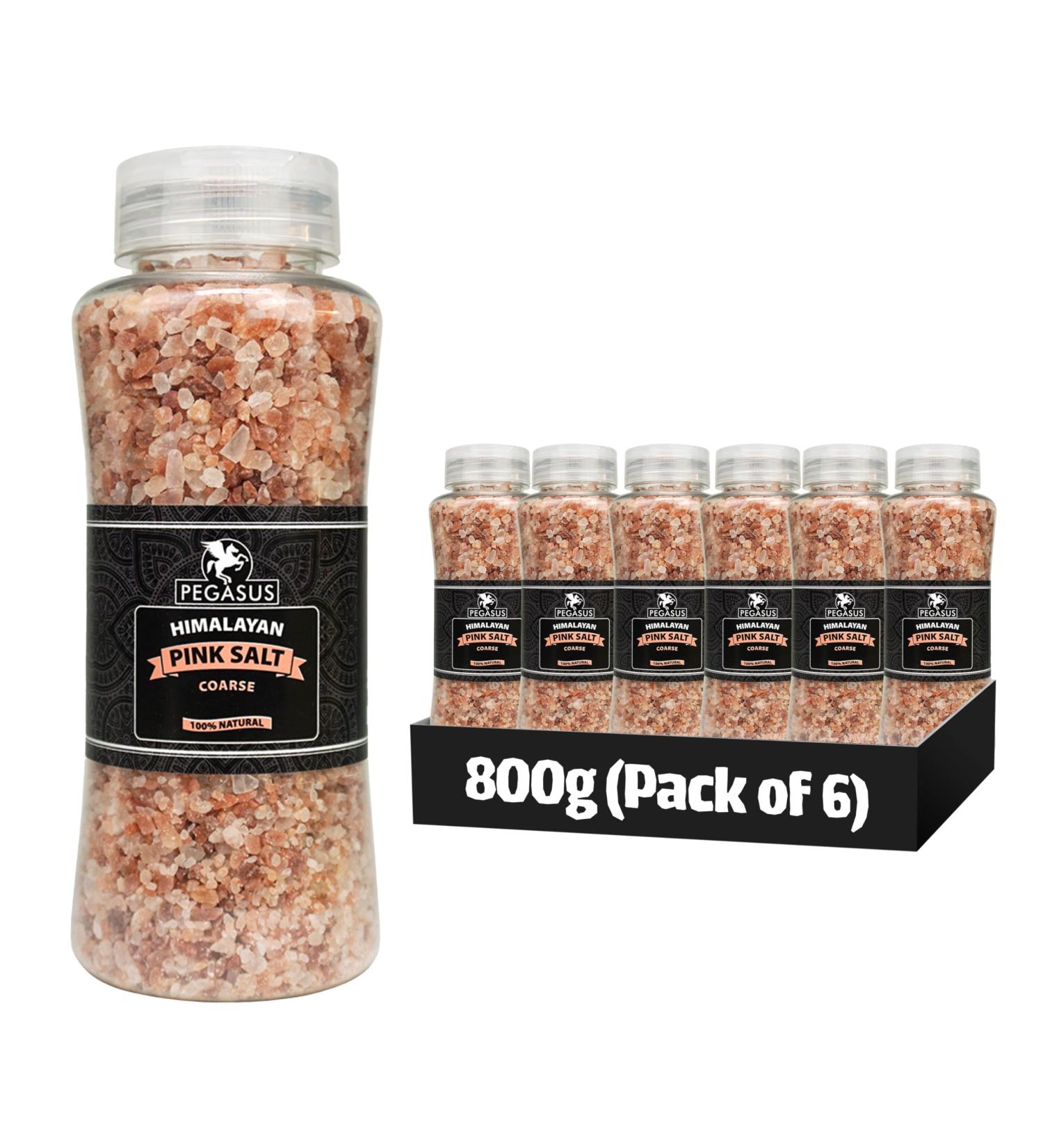 Pegasus Himalayan Pink Salt Coarse 800g (Pack of 6) Natural Salt with Vital Nutrients