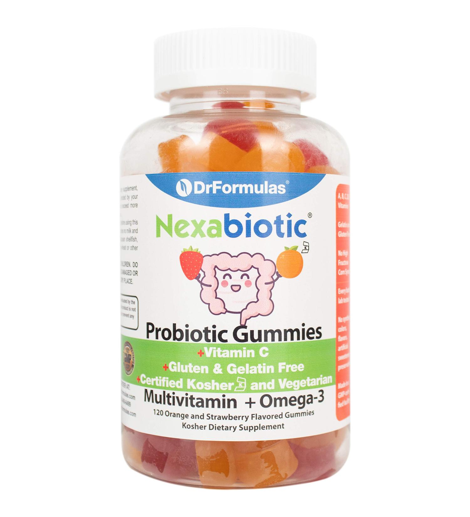 DrFormulas Multivitamin Gummies with Omega 3, Probiotics, and Essential Nutrients | Nexabiotic for Kids and Adults | 120 Count, Kosher Vegetarian Formula - Buy Online on SooperMarket.com