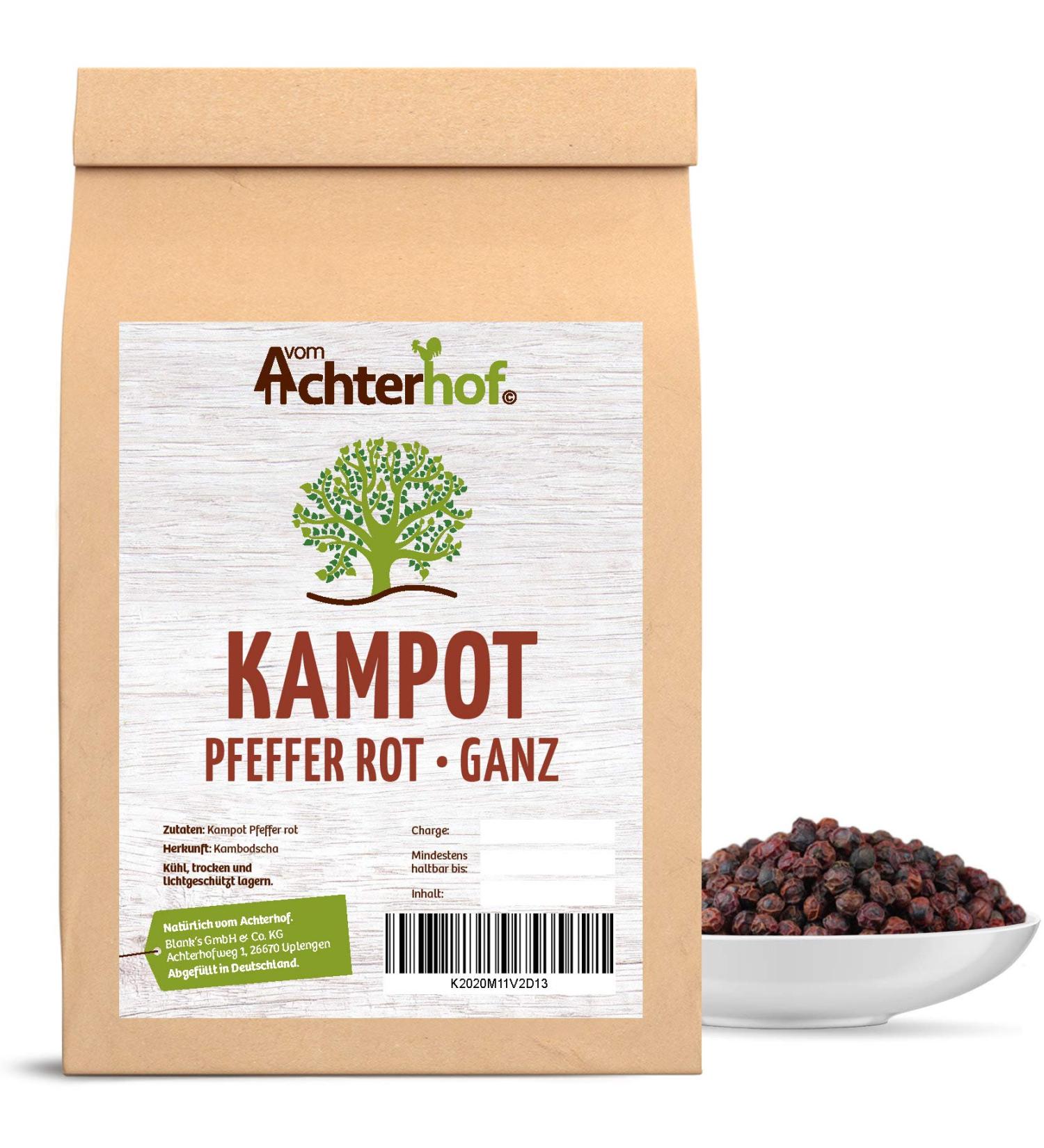 Kampot Red Pepper 50g - Finest Cambodian Peppercorns for Your Pepper Mill - Premium Quality Spice - Buy Online on SooperMarket.com
