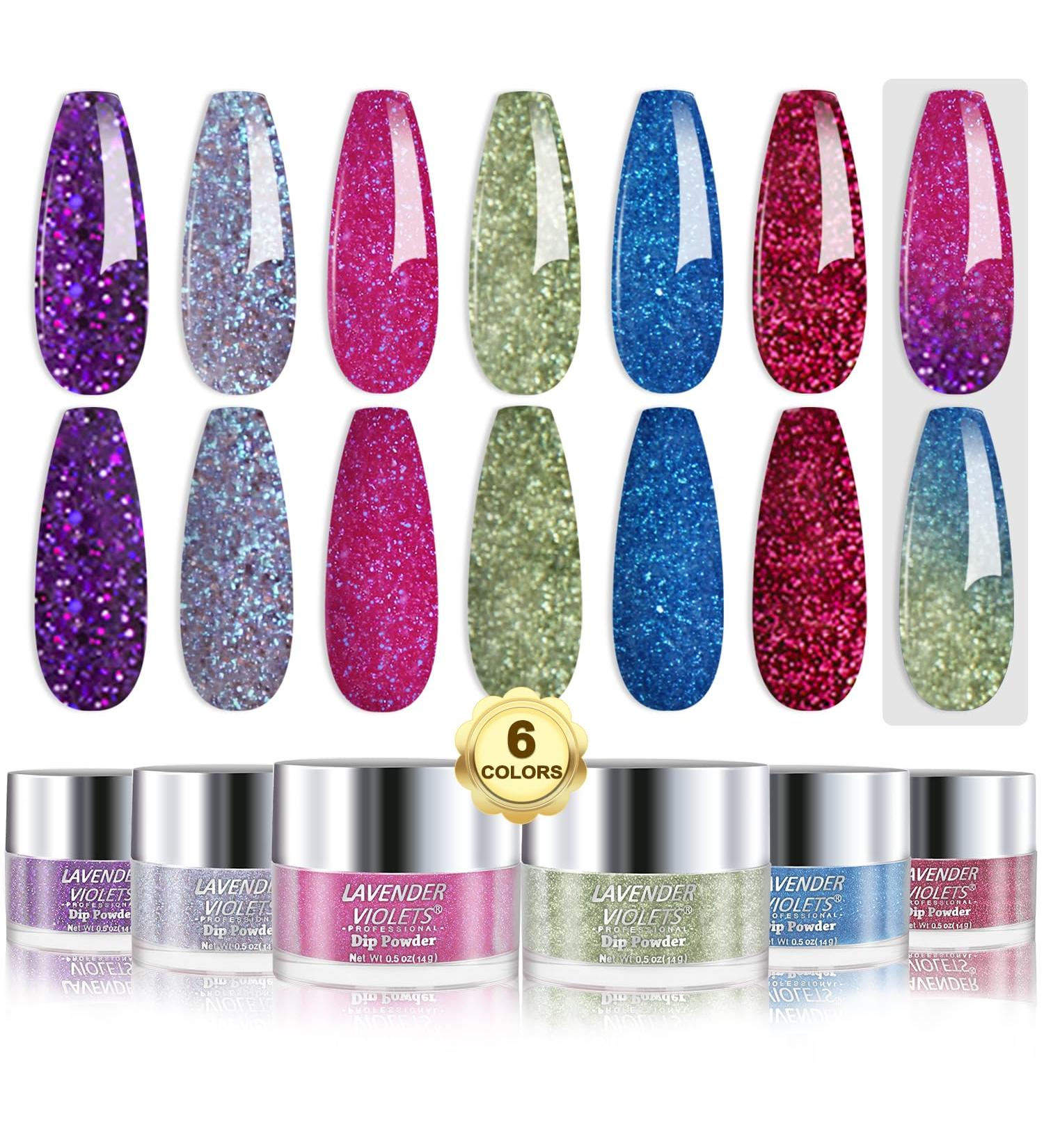 Lavender Violets 14g x 6 Colors Dip Powder White Nude Pink French Nail Art Manicure Large Capacity Dipping Powder Nail Powder Salon Choice J225 - Buy Online on SooperMarket.com