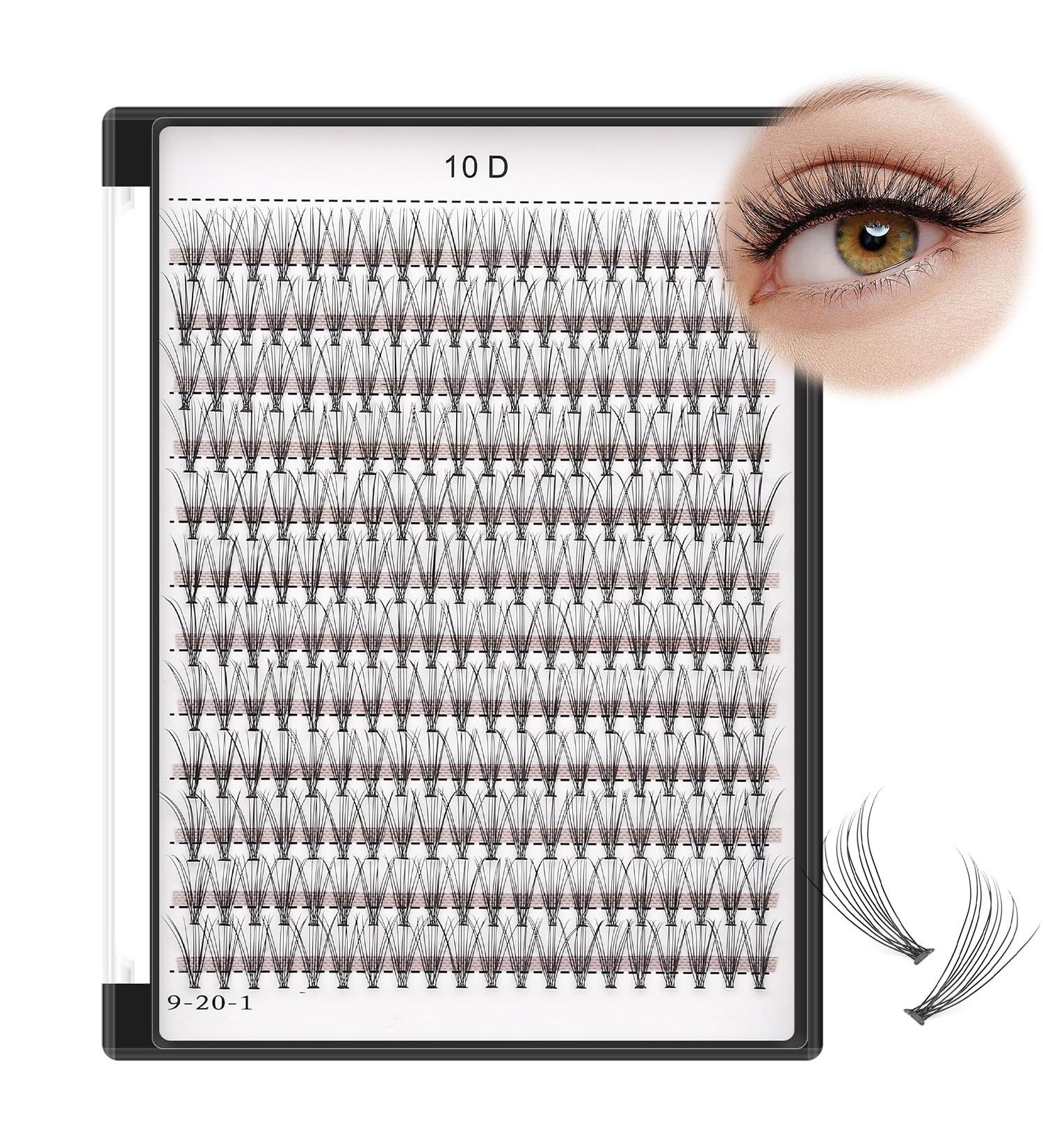 Bodermincer 240 Bundles D Curl 10D 0.1mm Individual Eyelash Extensions - Natural Cluster Lashes (8mm) for International Shipping - Buy Online on SooperMarket.com