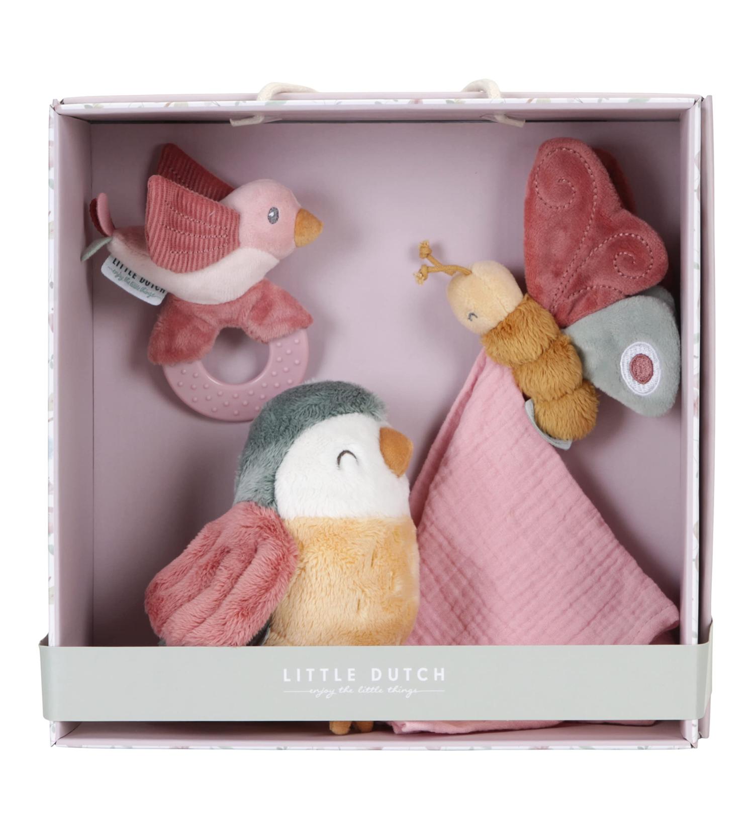 Little Dutch 8715 Gift Set 3-Piece Flowers & Butterflies - Comforter Grasping Toy & Stuffed Toy | International Shipping Available - Buy Online on SooperMarket.com