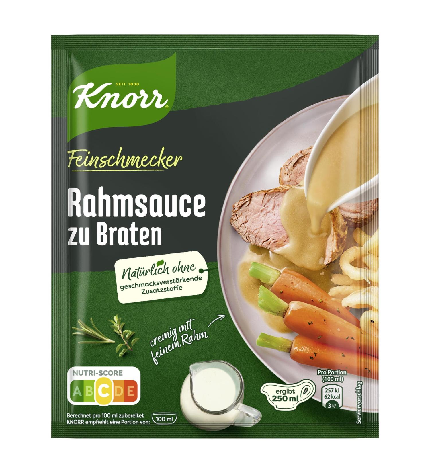 KNORR Gourmet Cream Sauce for Roasts - Delicious Light Brown Sauce (23x 250ml) | No Flavor Enhancers | International Shipping Available - Buy Online on SooperMarket.com