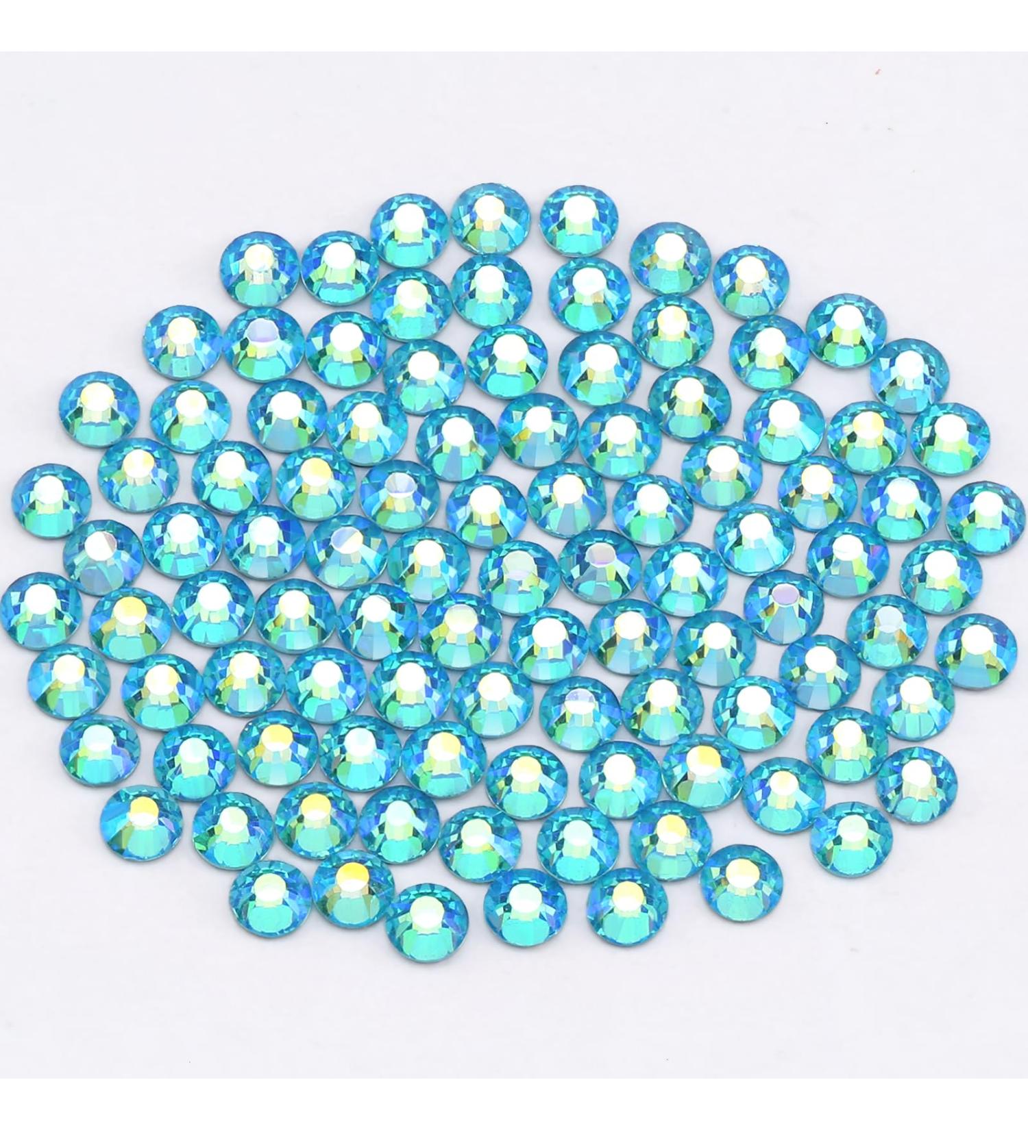 576PCS Aquamarine Rhinestones & Nail Crystals - SS30 (6.4mm & 6.5mm) for Stunning Nail Art | International Shipping - Buy Online on SooperMarket.com