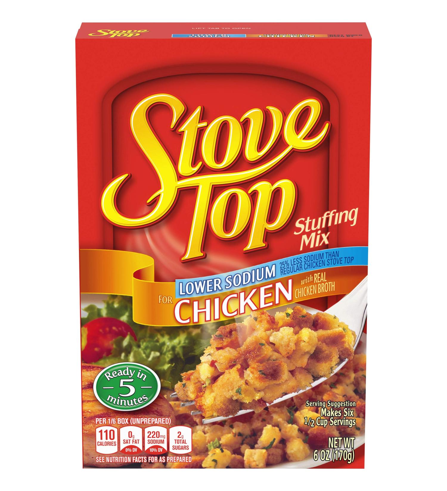 Low Sodium Chicken Stuffing Mix (6 oz) - 25% Less Sodium | Stove Top Approved - Buy Online on SooperMarket.com