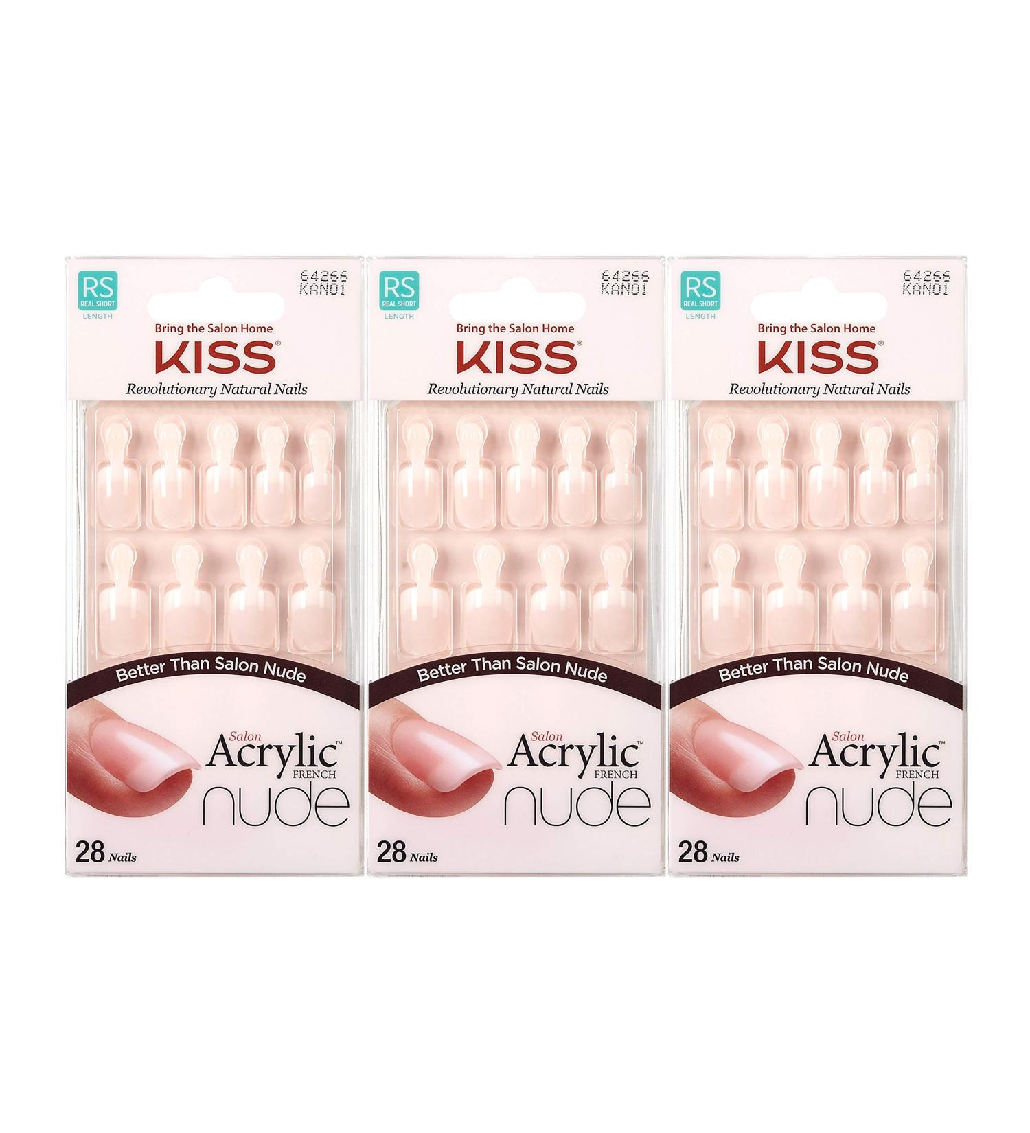 KISS Salon Acrylic Nude 28 Nails 3 Pack - 28 Count - Buy Online on SooperMarket.com