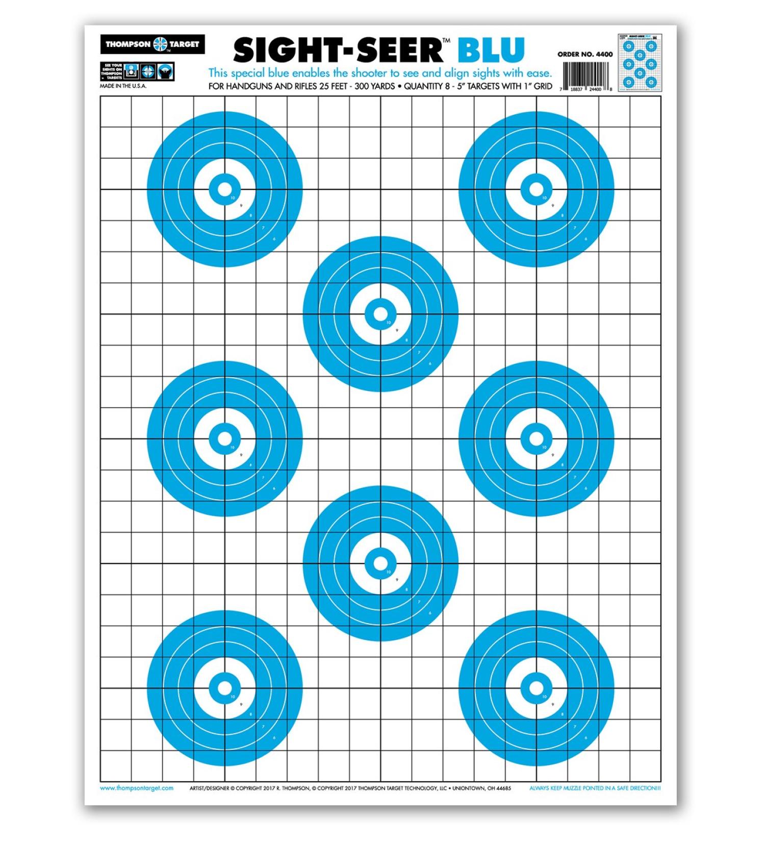 Sight Seer Red - Paper Gun Range Shooting Targets 19x25 Inch Blue 25 pack