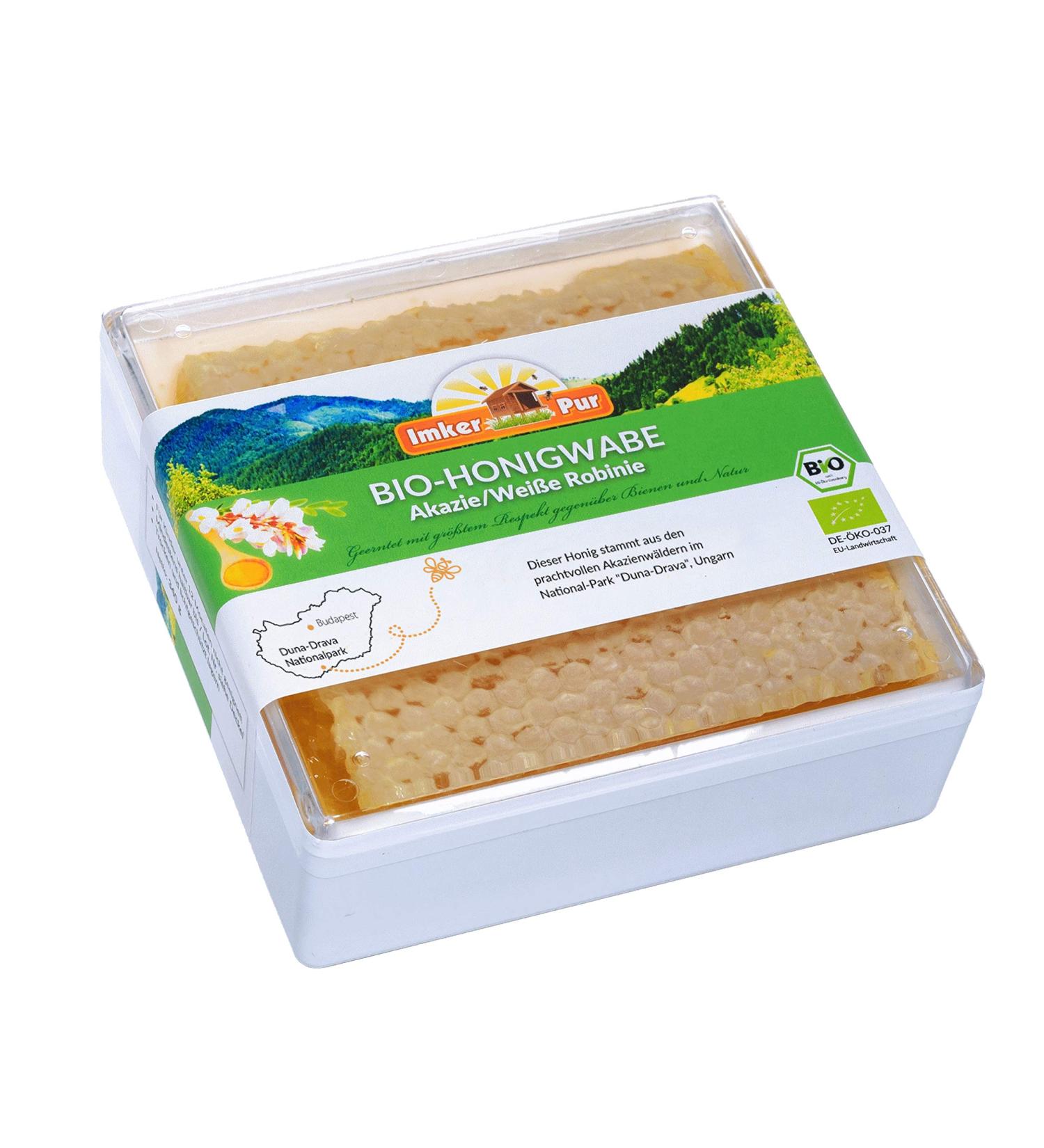 Buy ImkerPur ORGANIC Honeycomb (Acacia/White Robinia) 400g - Food-Safe Freshness Box - International Shipping Available - Buy Online on SooperMarket.com