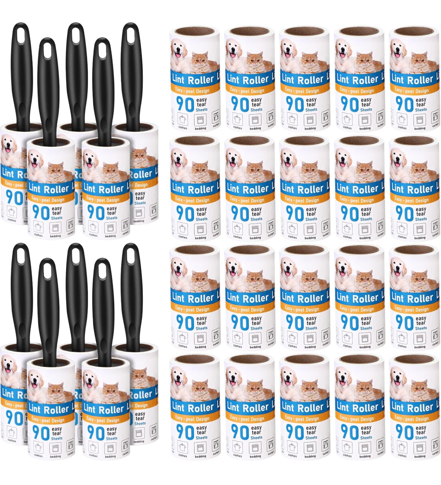 2700 Sheets Extra Sticky Lint Rollers for Pet Hair - Portable Remover Brush with 10 Handles & 30 Refills - Ideal for Couch Clothes Furniture & Carpet - Dog & Cat Hair Removal - Buy Online on SooperMarket.com